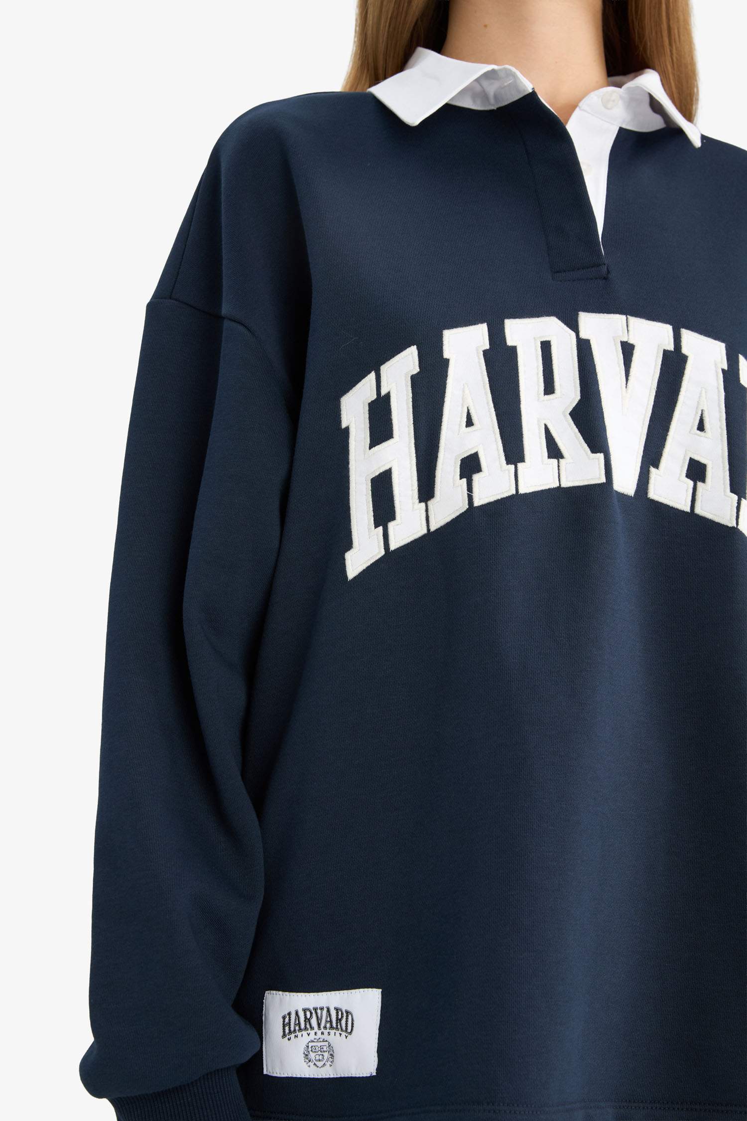 Oversize Fit Harvard University Licensed Long Sleeve Sweatshirt