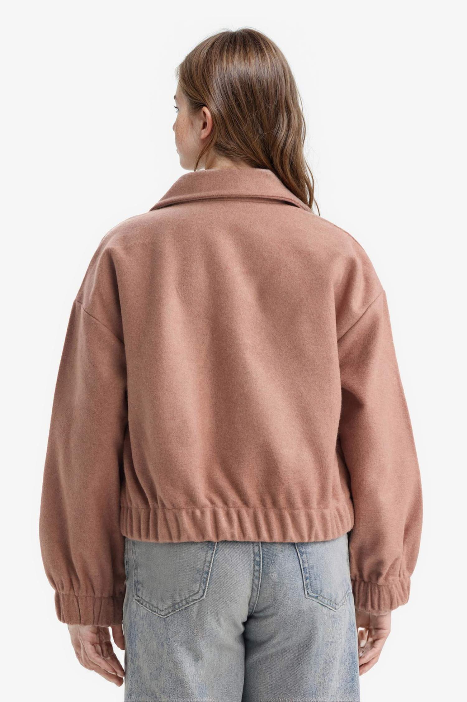 Veste en laine zippée à col polo pour fille