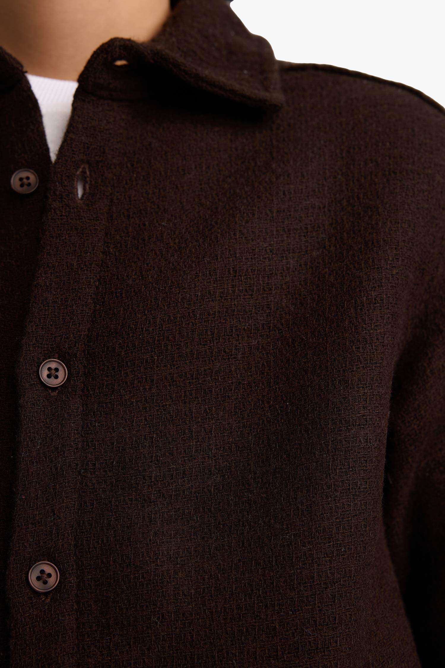 قميص بولو ردن طويل وافل اوفر سايز بياخة بولو