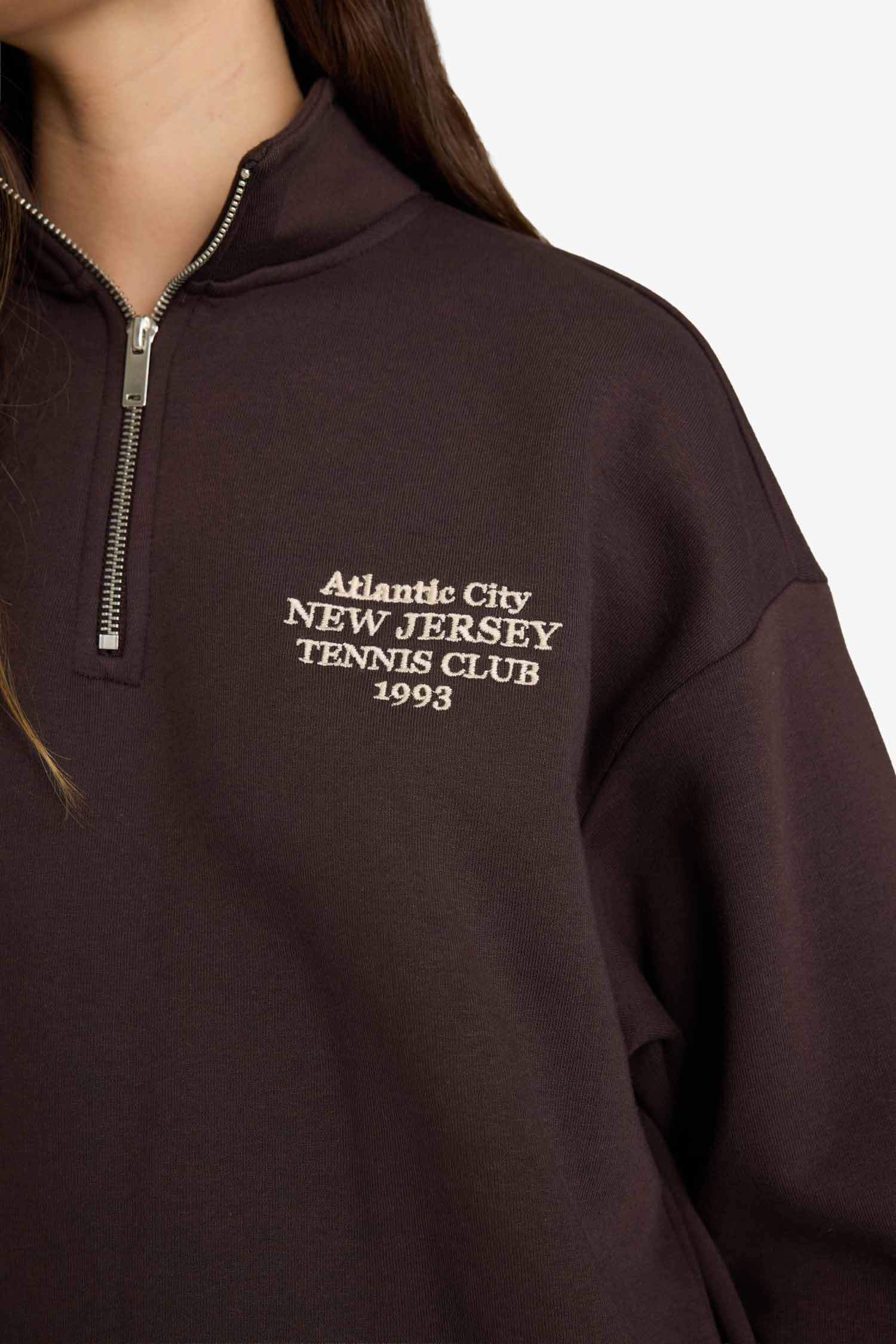 سويت شيرت قماس سميك اوفر سايز بنص سحاب