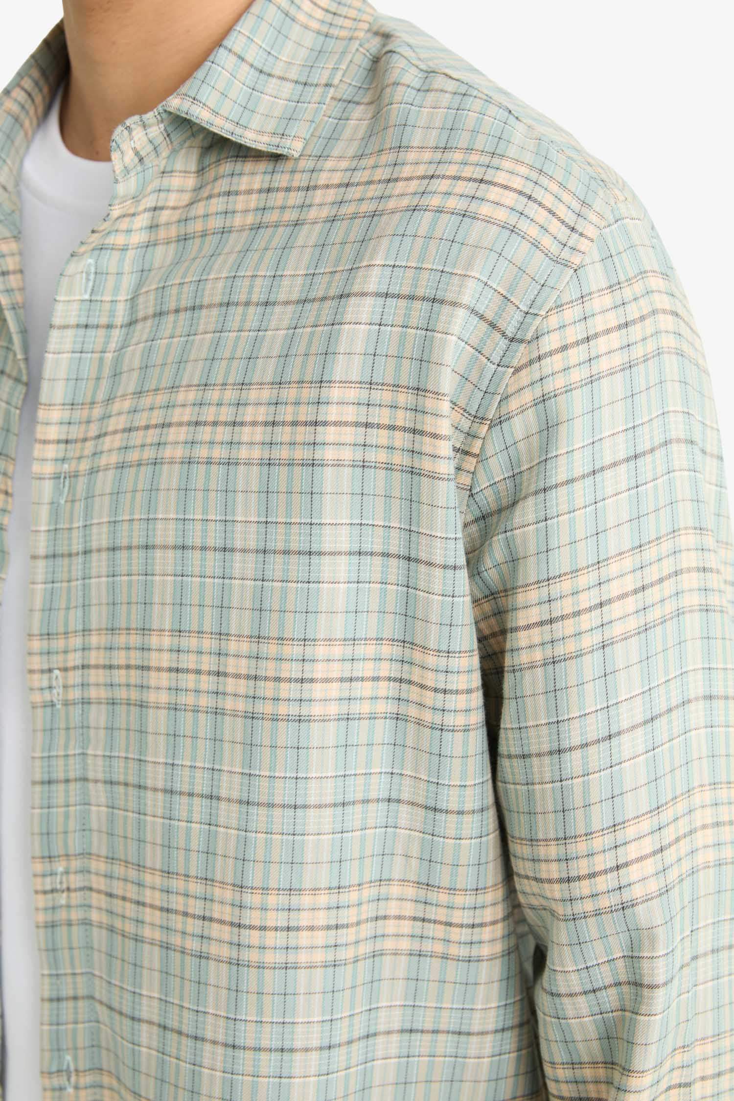 Boxy Fit Kareli Uzun Kollu Gömlek