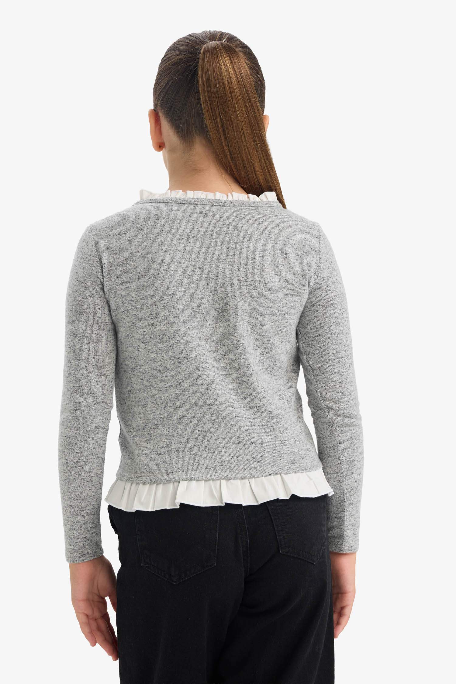 Kız Çocuk Relax Fit Uzun Kollu Tişört