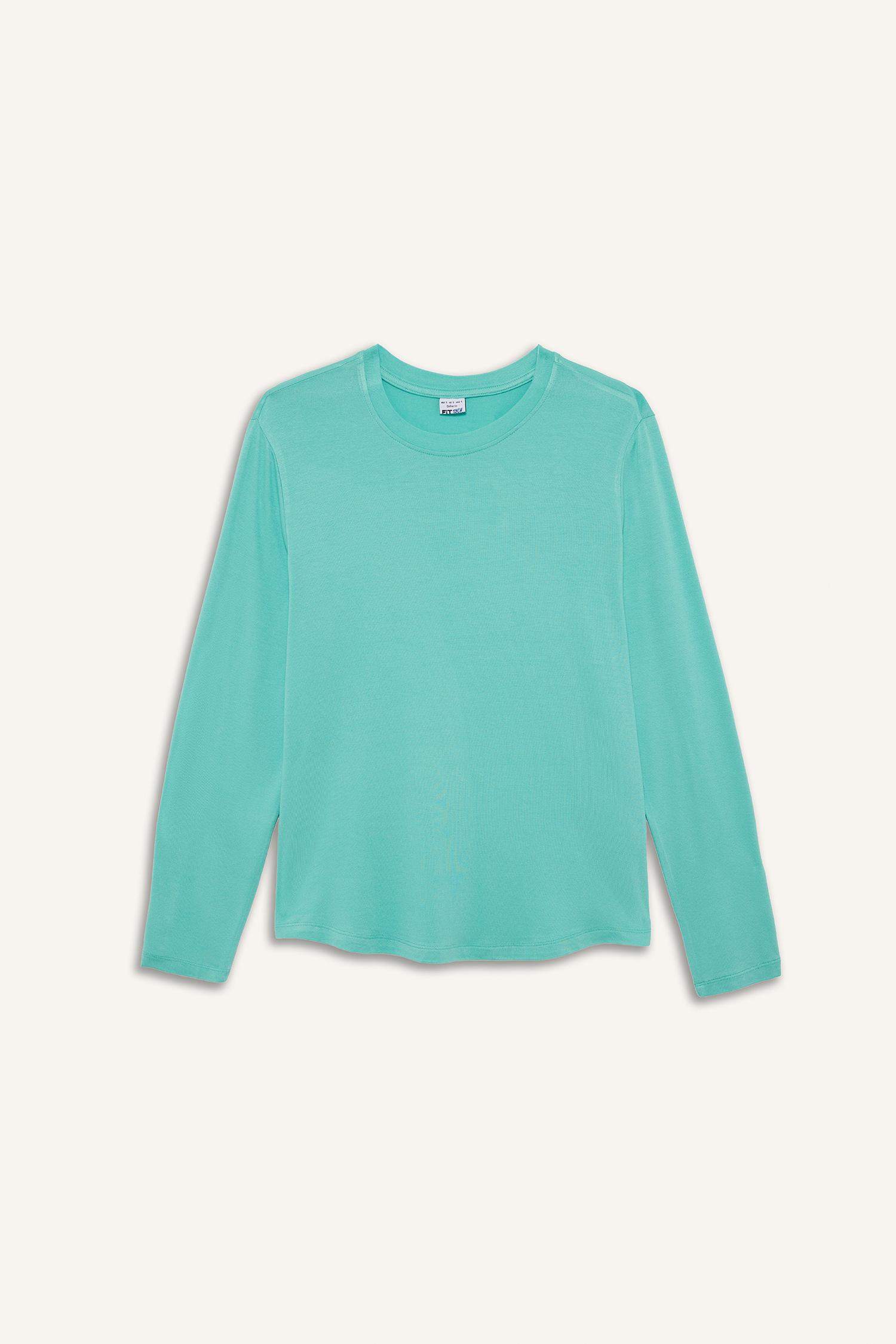 Standart Fit Bisiklet Yaka Sporcu Uzun Kollu Tişört