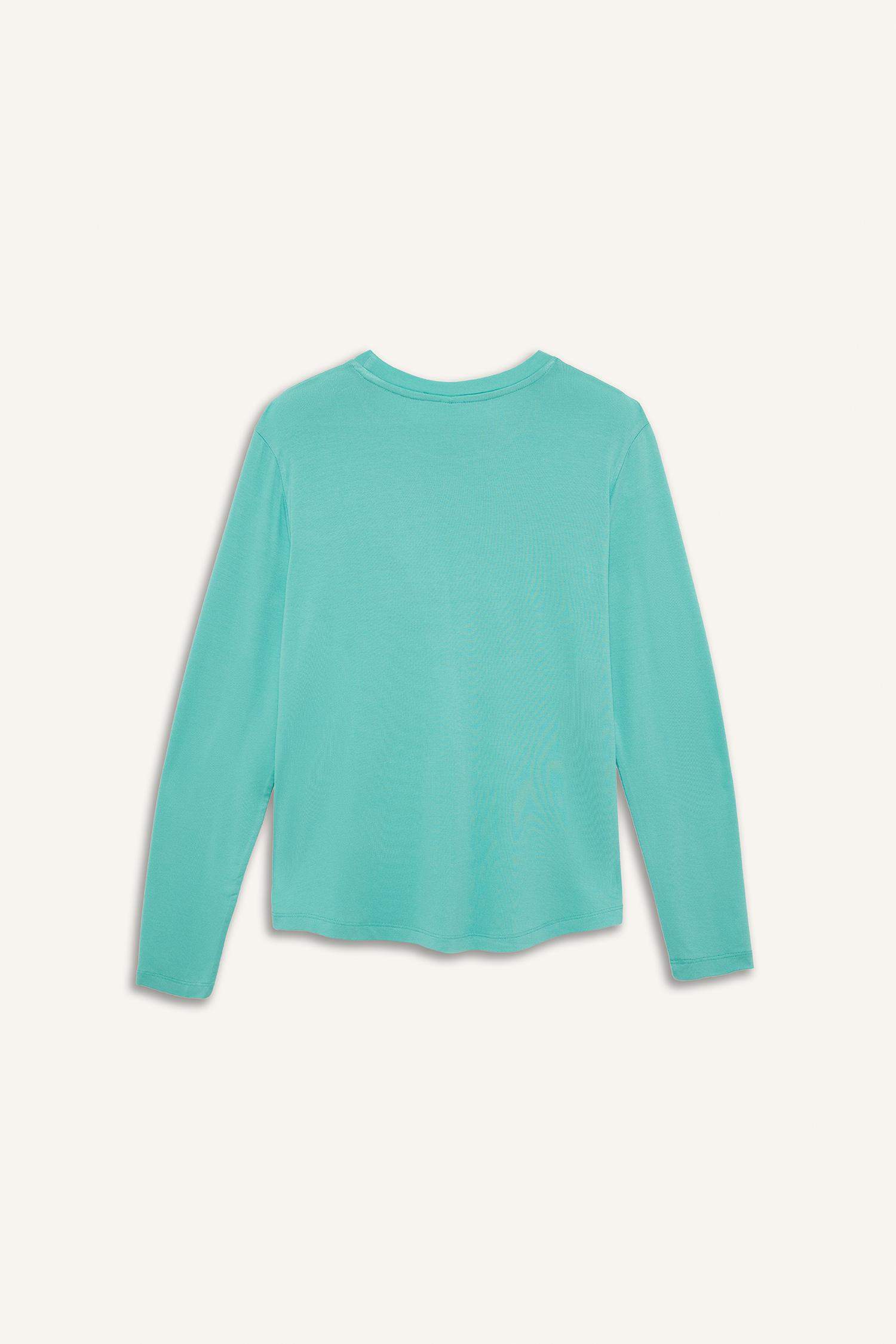 Standart Fit Bisiklet Yaka Sporcu Uzun Kollu Tişört