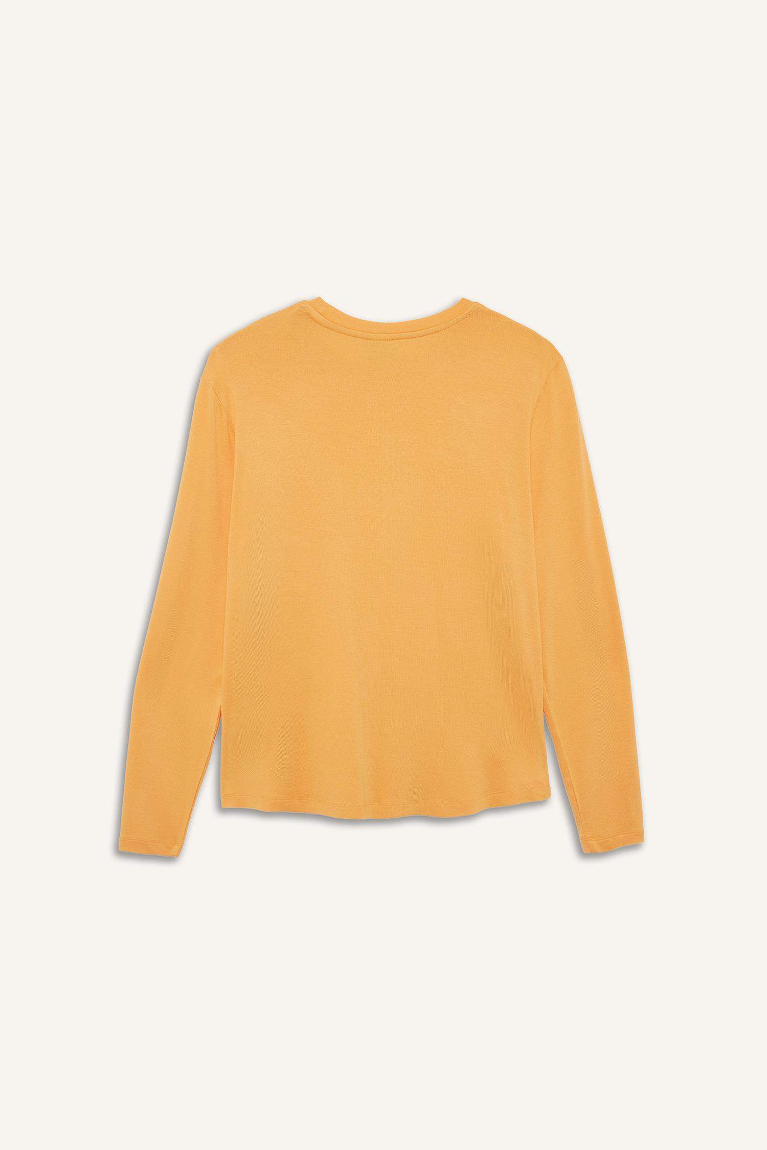 Standart Fit Bisiklet Yaka Sporcu Uzun Kollu Tişört