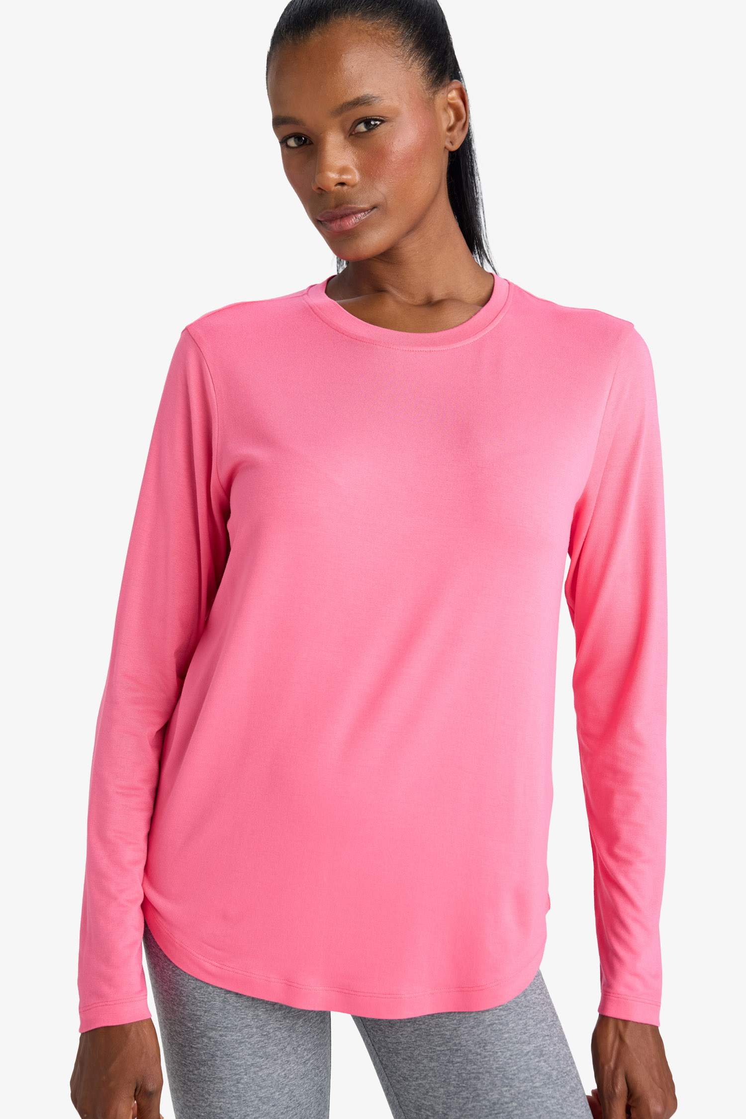 Standart Fit Bisiklet Yaka Sporcu Uzun Kollu Tişört