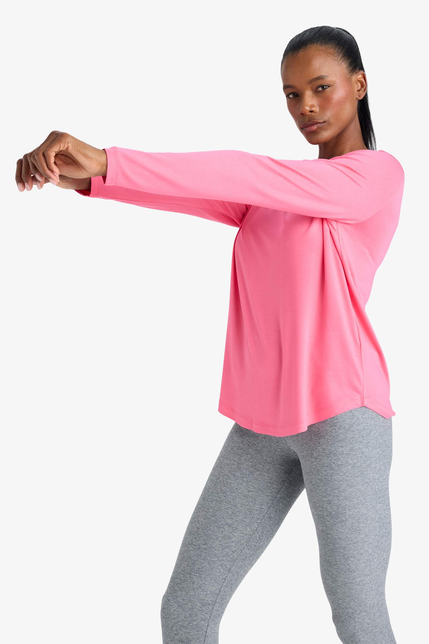 Standart Fit Bisiklet Yaka Sporcu Uzun Kollu Tişört