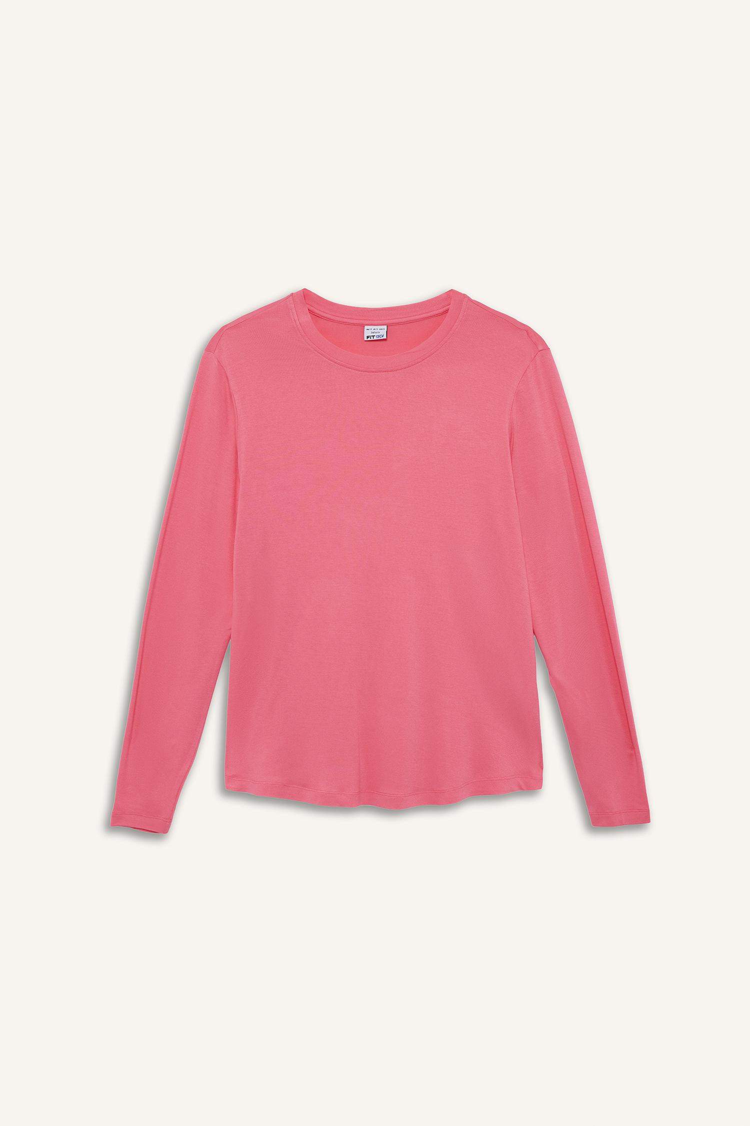 Standart Fit Bisiklet Yaka Sporcu Uzun Kollu Tişört