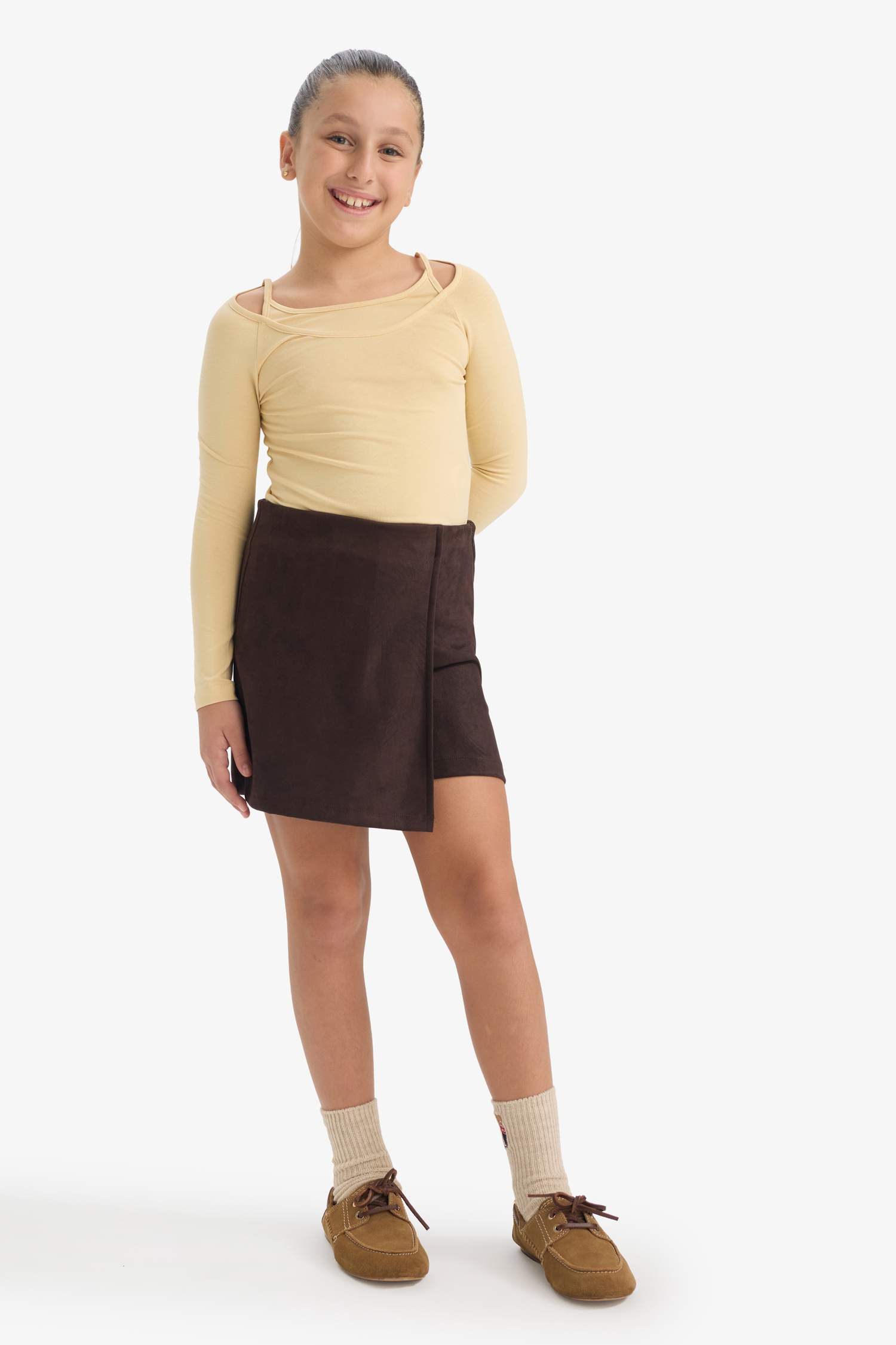 Kız Çocuk Süet Şort Etek 