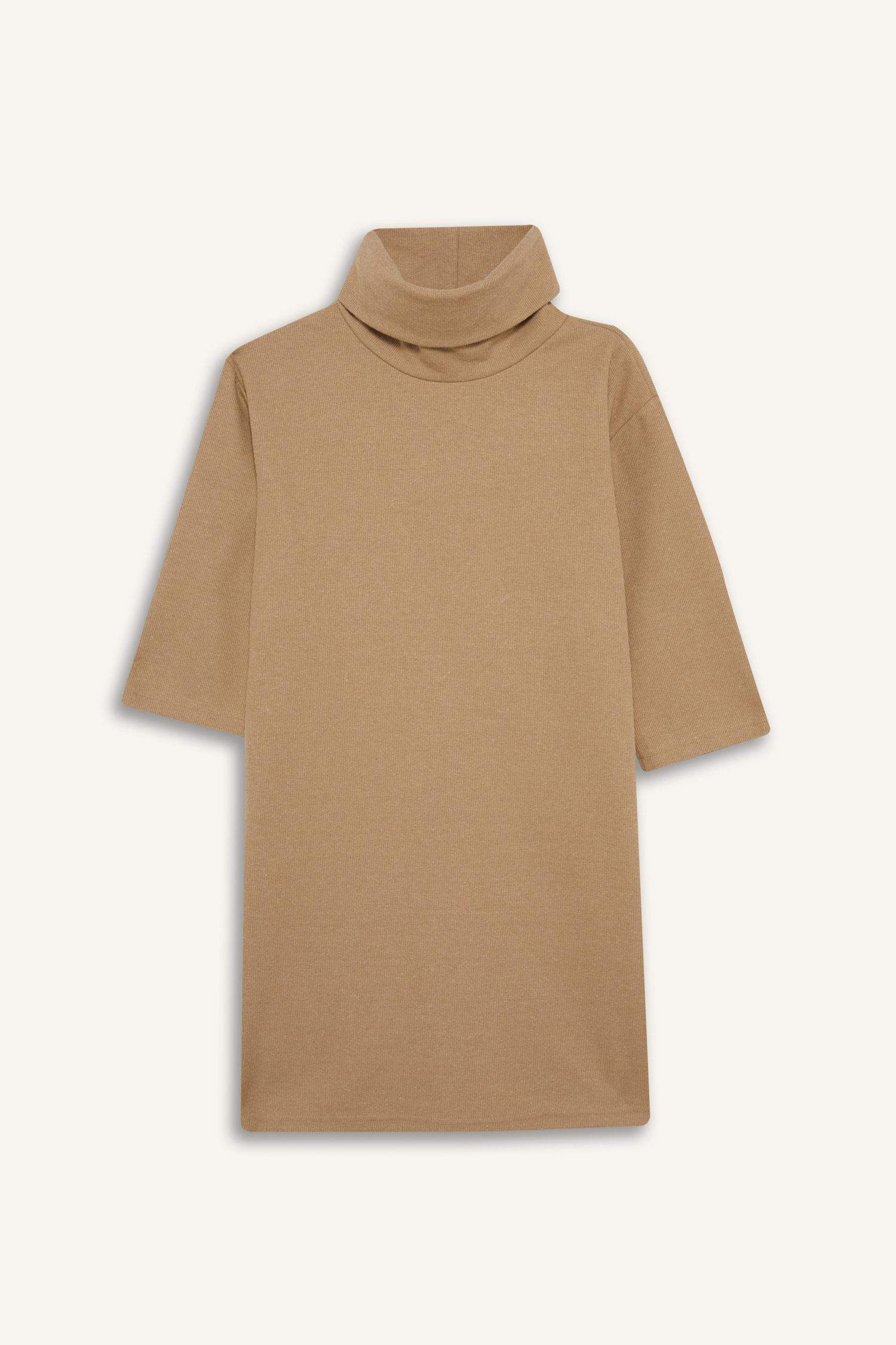 Balıkçı Yaka Yarım Kollu Mini Elbise