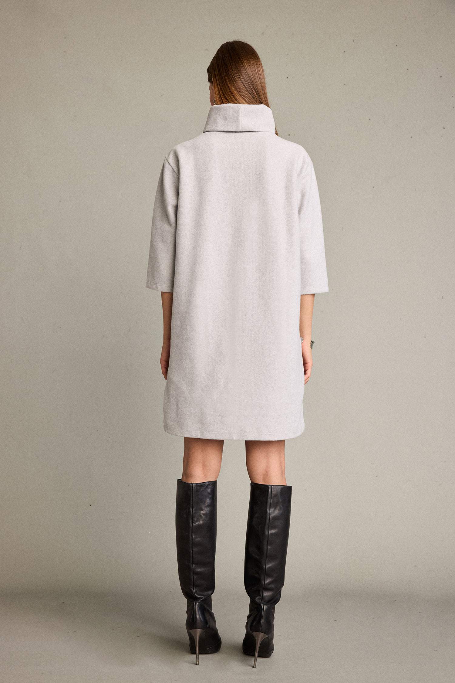 Balıkçı Yaka Yarım Kollu Mini Elbise