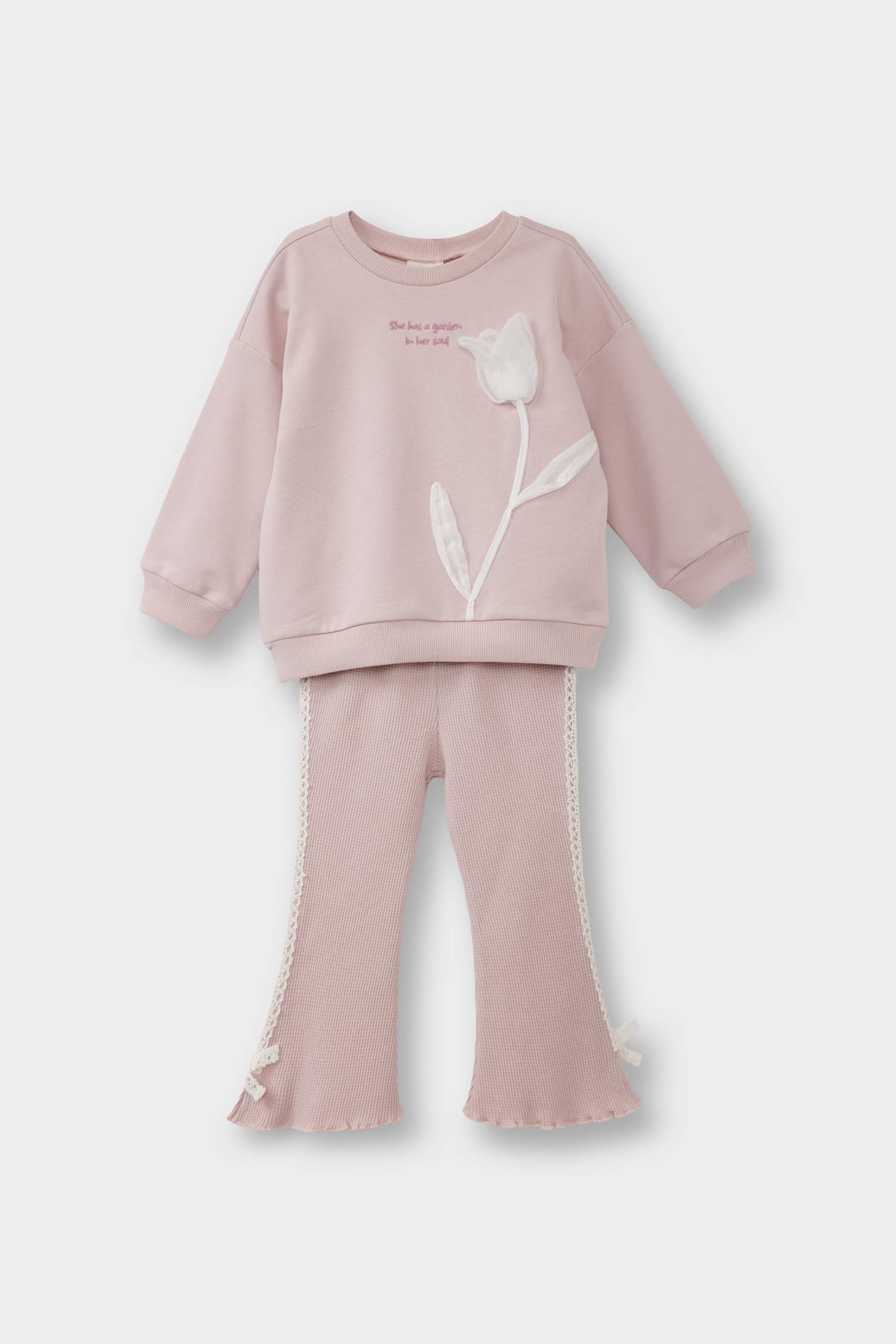 سيت بيبي بناتي سويت شيرت وستريج - قطعتين