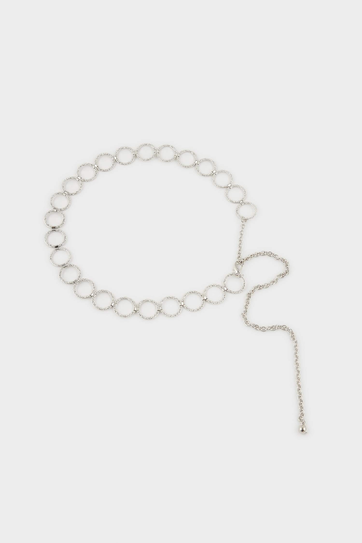 Kadın Silver Yuvarlak Metal Zincir Kemer