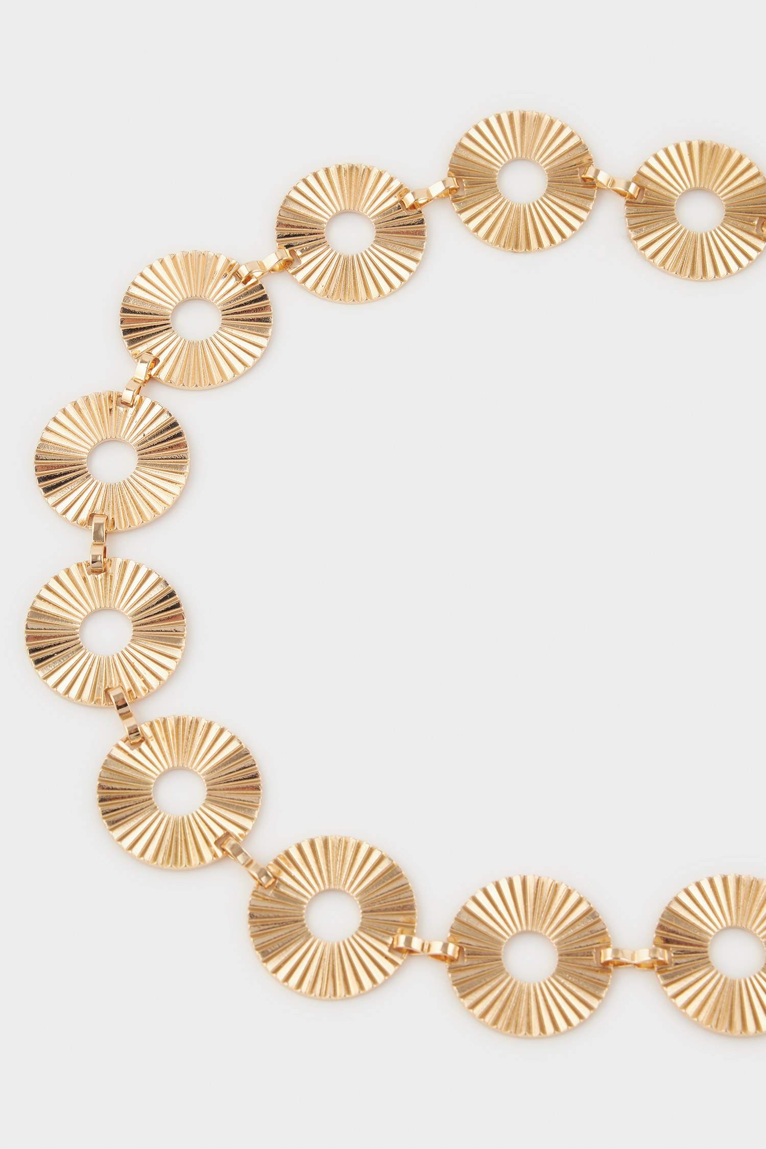 Kadın Gold Yuvarlak Desenli Metal Zincir Kemer