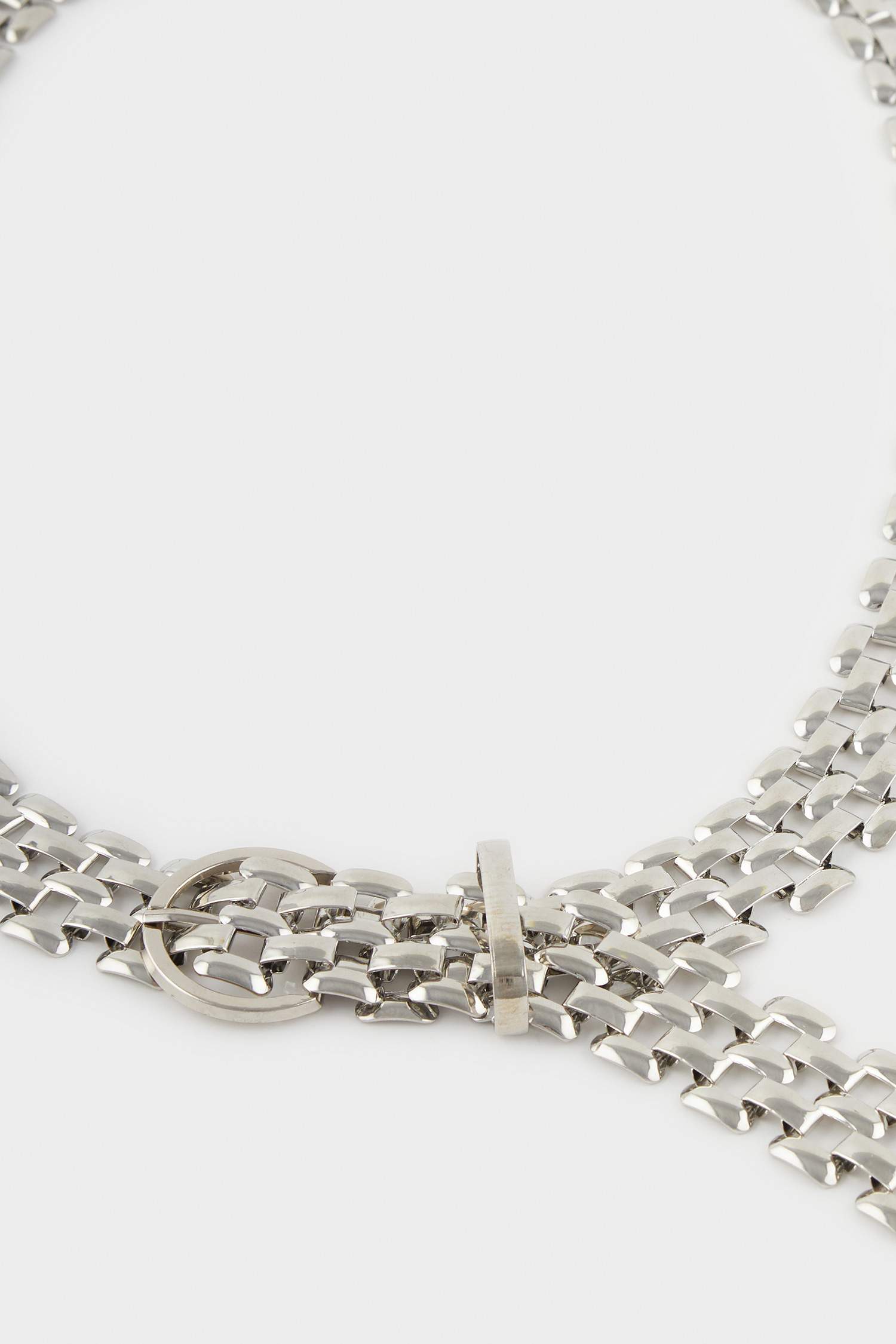 Kadın Silver İki Sıralı Metal Zincir Kemer