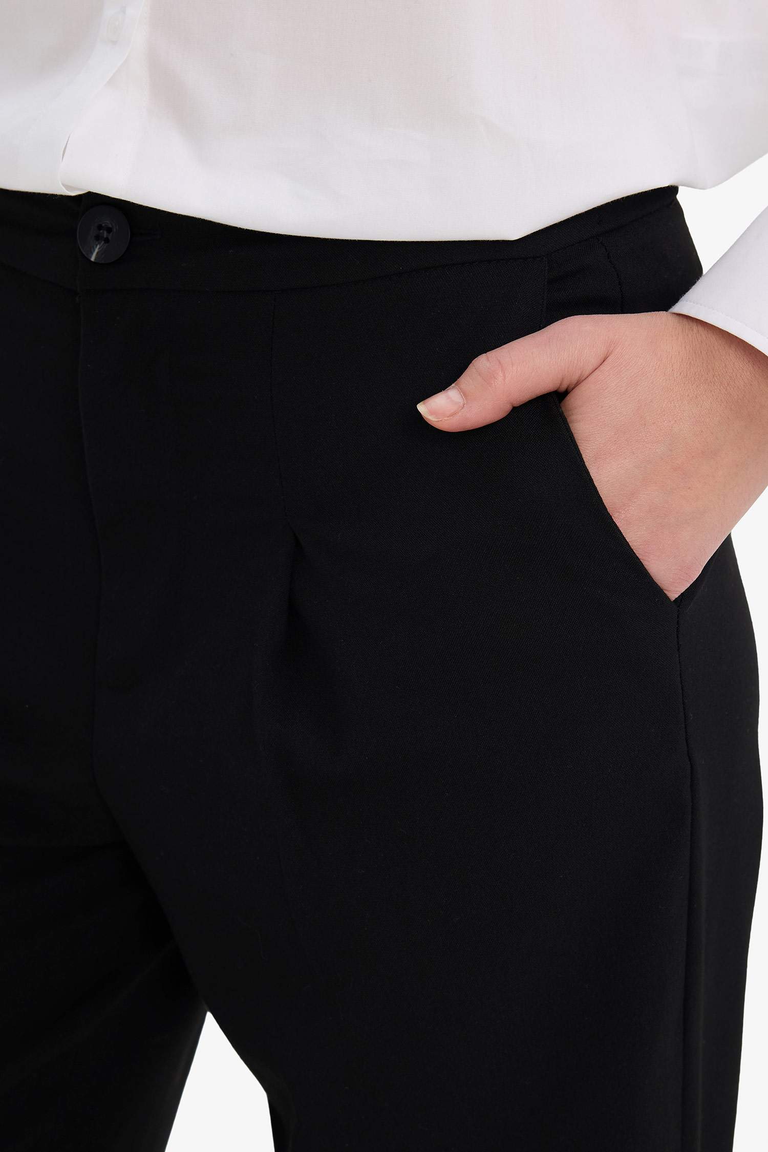 Wide Leg Çift Cepli Yüksek Bel Geniş Paça Pantolon