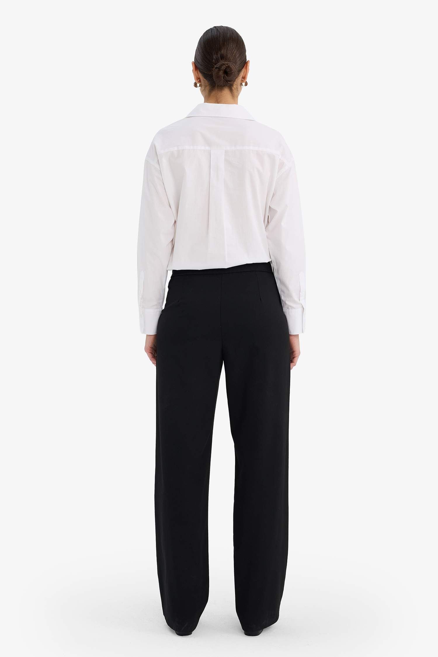 Wide Leg Çift Cepli Yüksek Bel Geniş Paça Pantolon