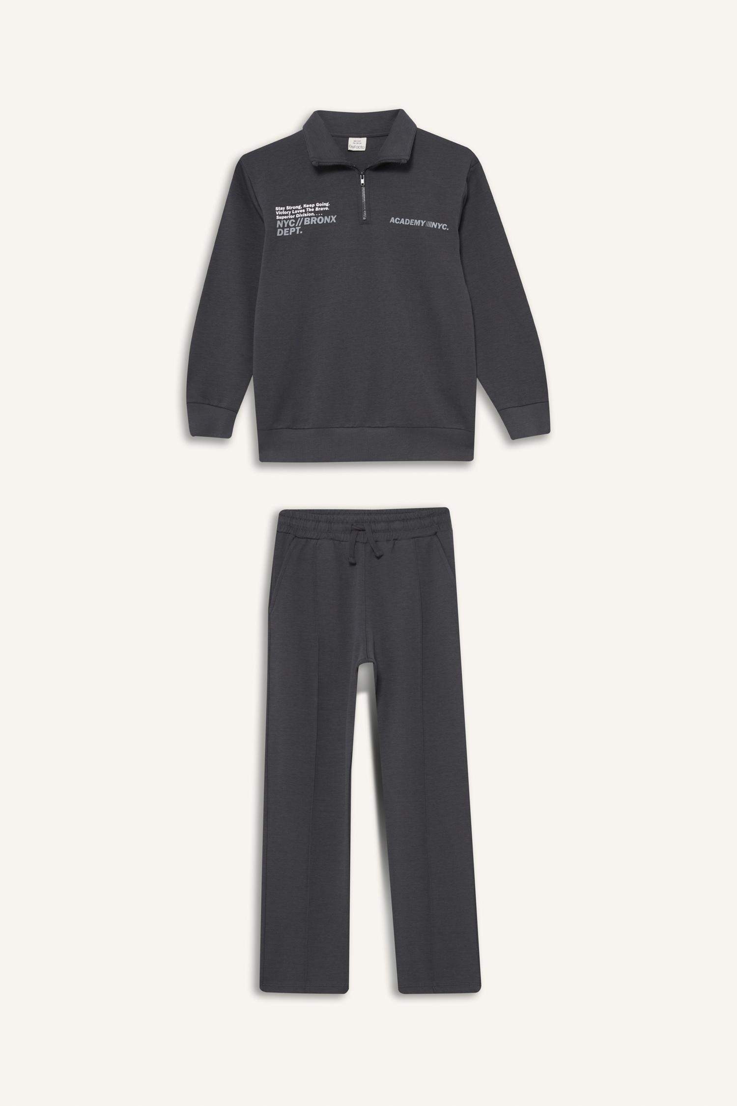Ensemble Sweat imprimé à demi-zip et Pantalon de survêtement pour garçon