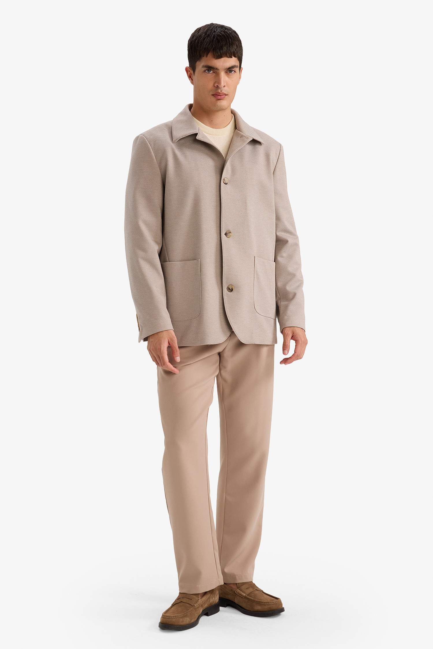 Regular Fit Polo Yaka Blazer Ceket