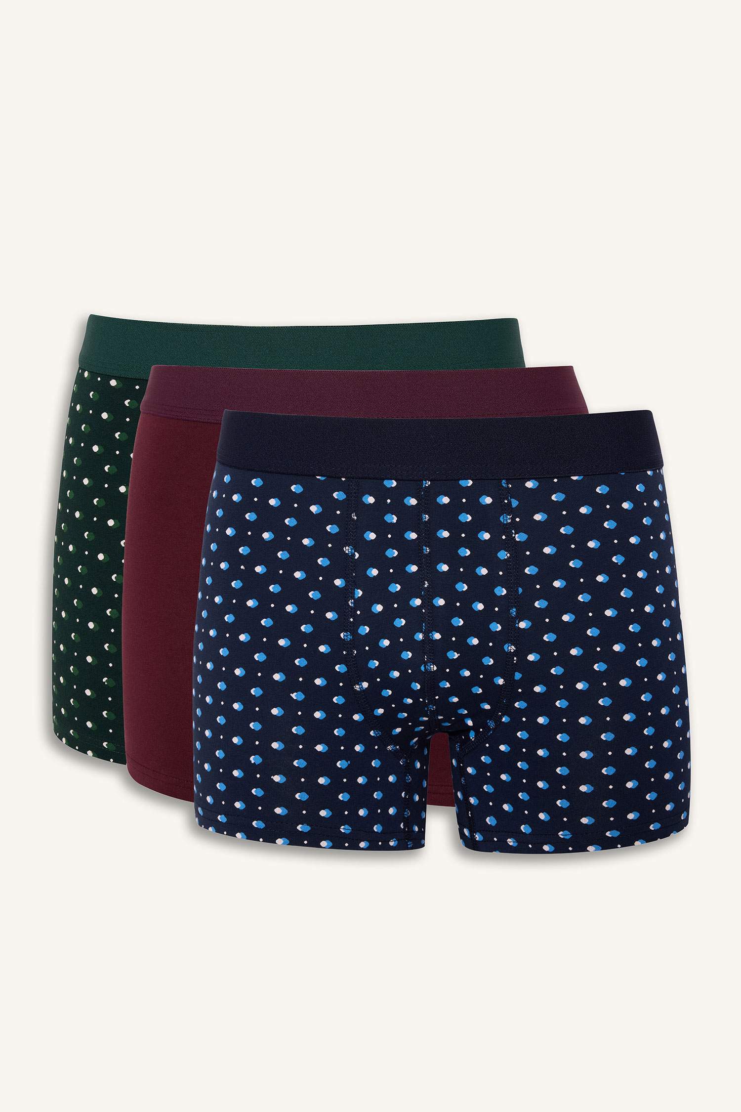 Regular Fit Puantiye 3'lü Boxer