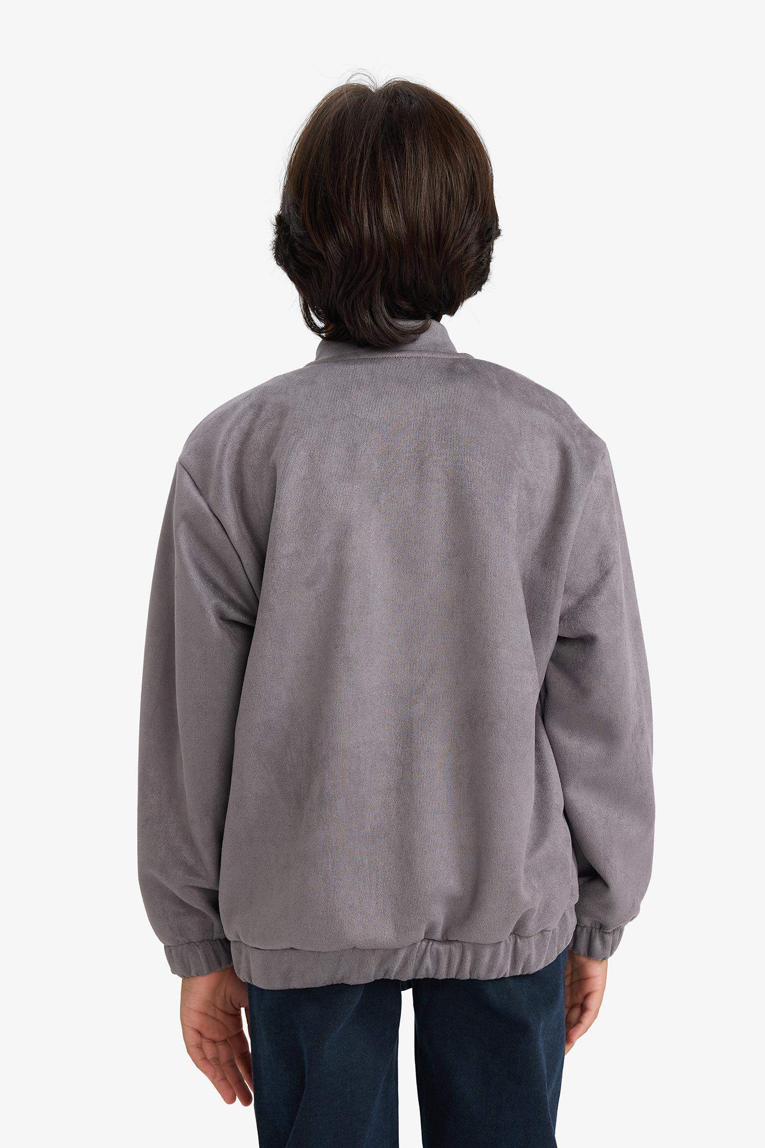 جاكيت بومبر قماش خفيف قصة عادية بياخة كوليج