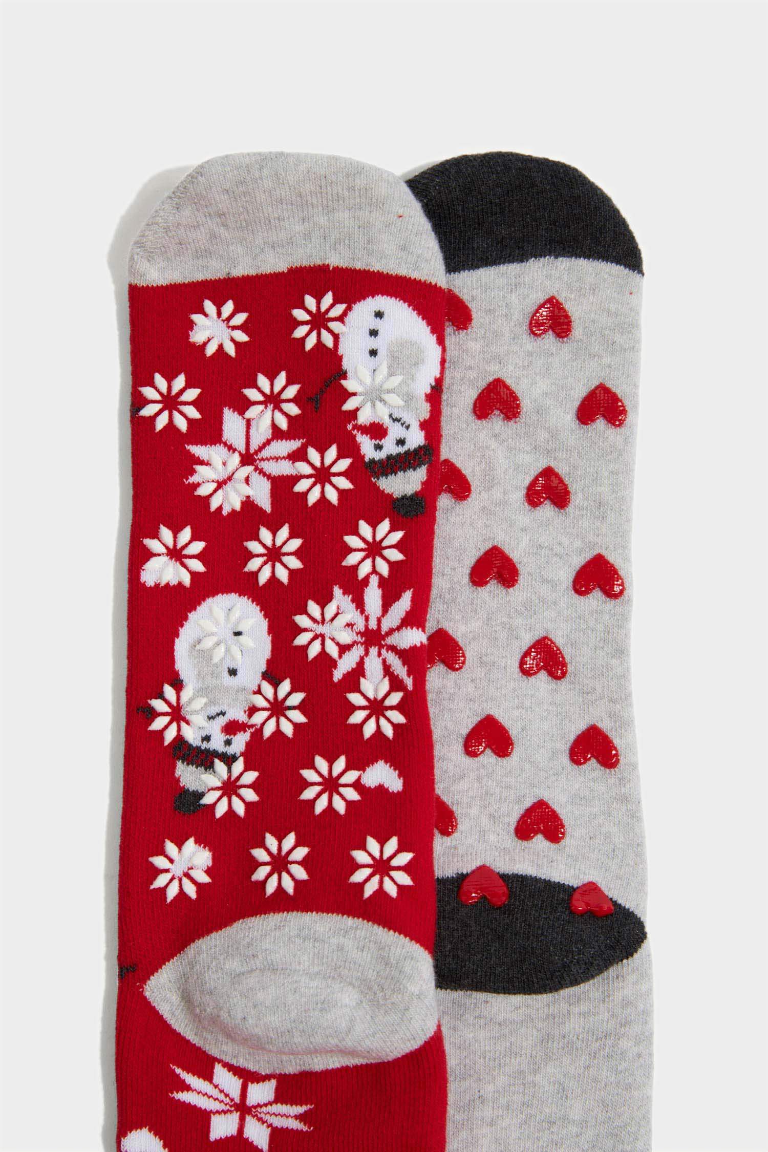 Kadın Yılbaşı Temalı 2'li Pamuklu Uzun Çorap