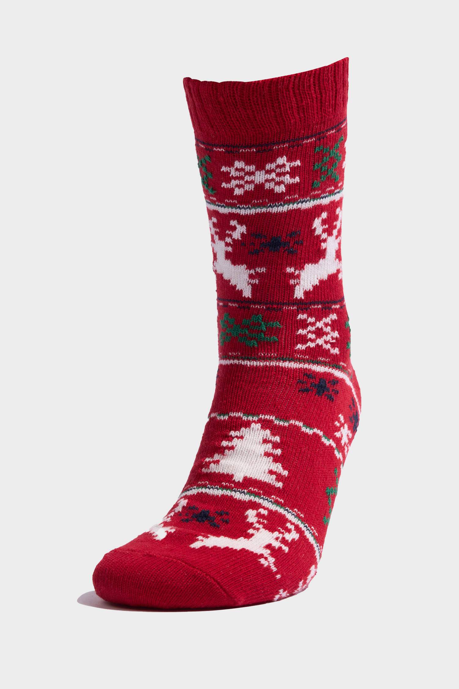 Erkek Yılbaşı Temalı Yeni Yıl Baskılı 2'li Pamuklu Kışlık Çorap