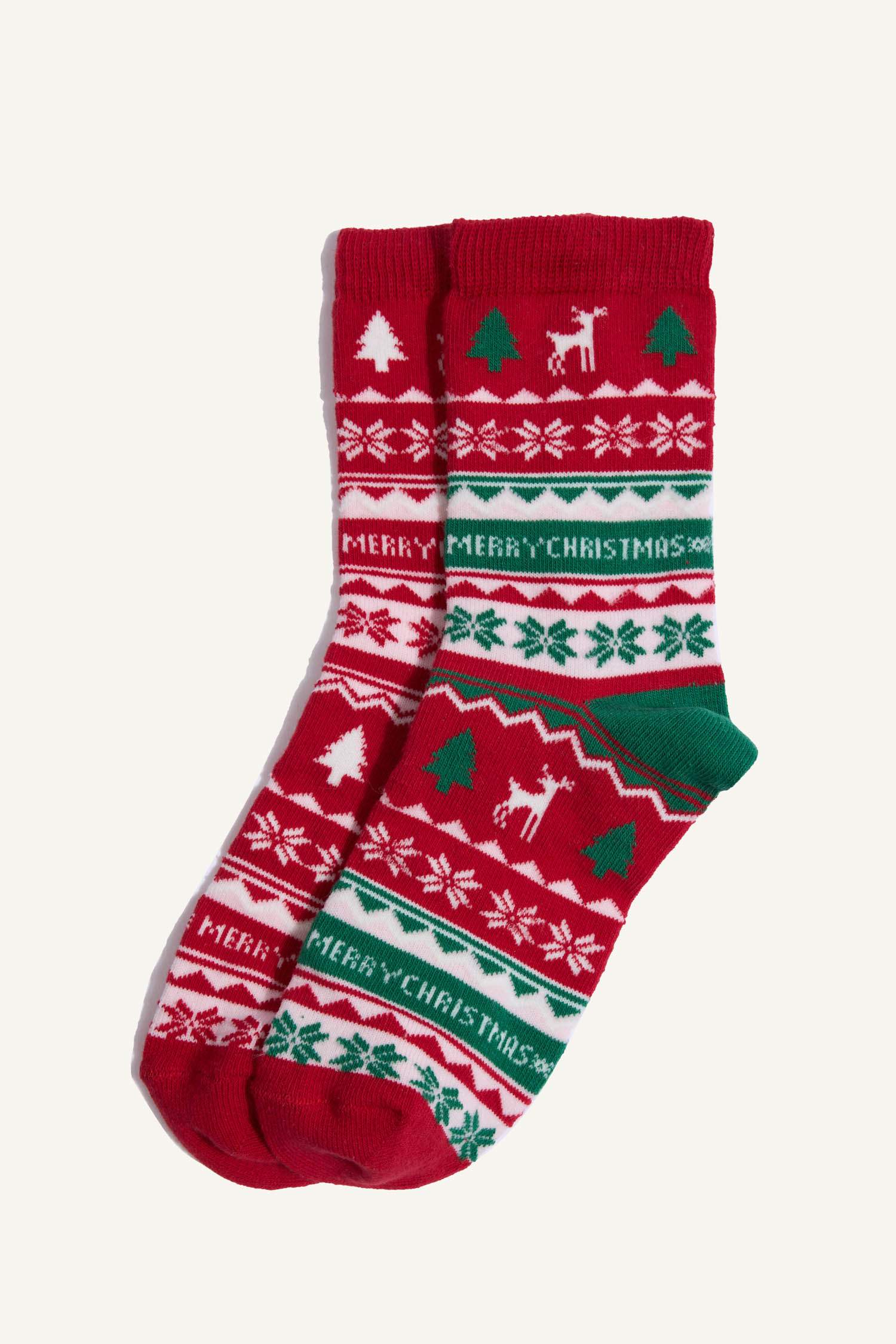 Kız Çocuk Kutulu Yılbaşı Temalı 2'li Pamuklu Uzun Çorap