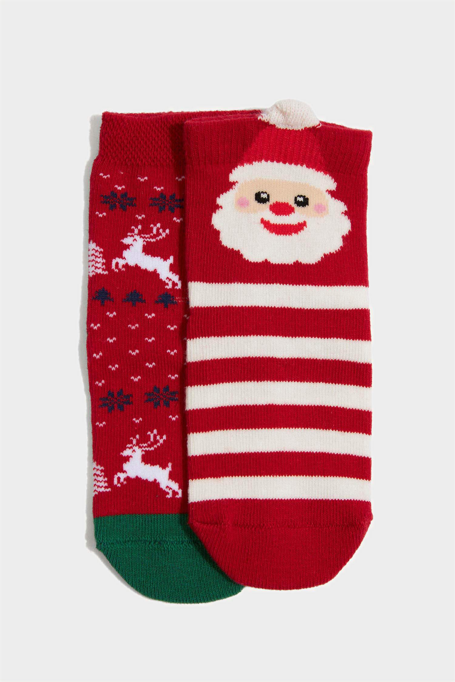 Lot de 2 Chaussettes de Noël longues en coton pour bébé fille