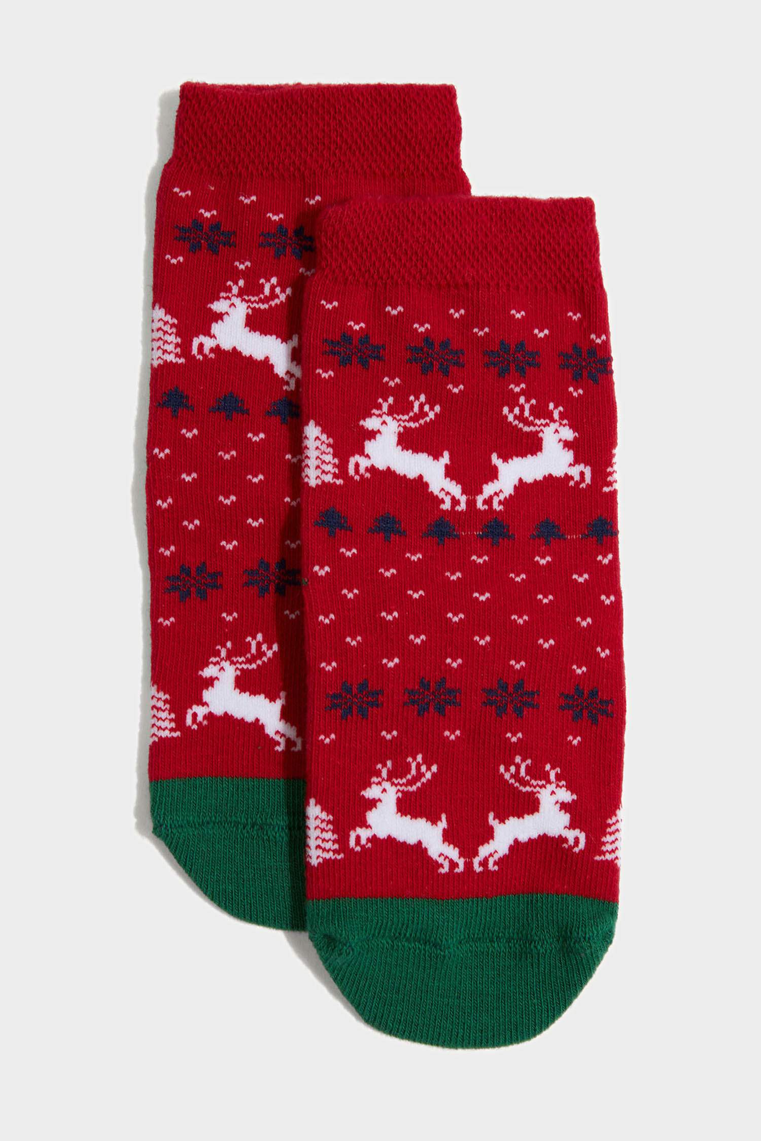 Lot de 2 Chaussettes de Noël longues en coton pour bébé fille