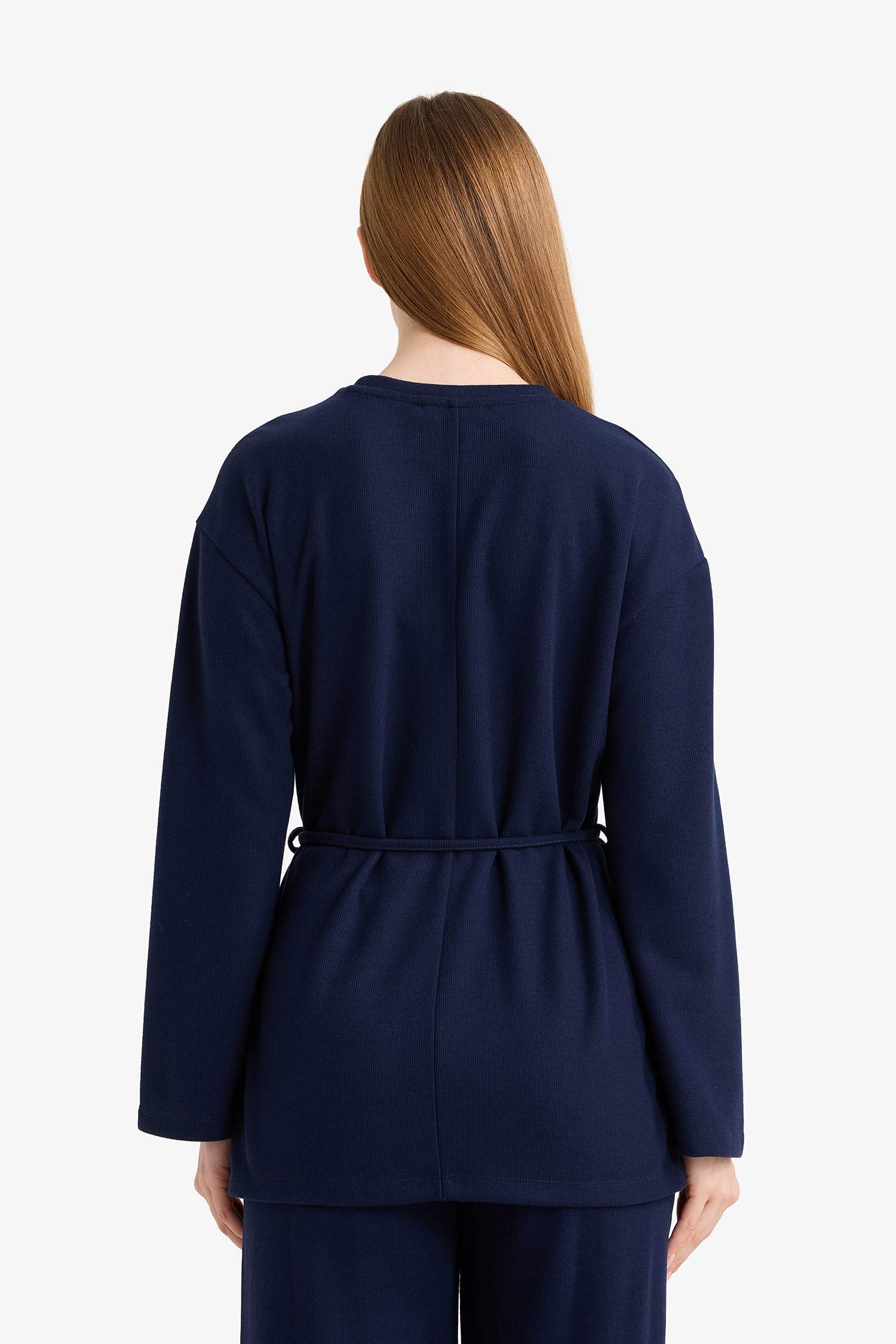 Regular Fit Bağlamalı Uzun Kollu Tunik