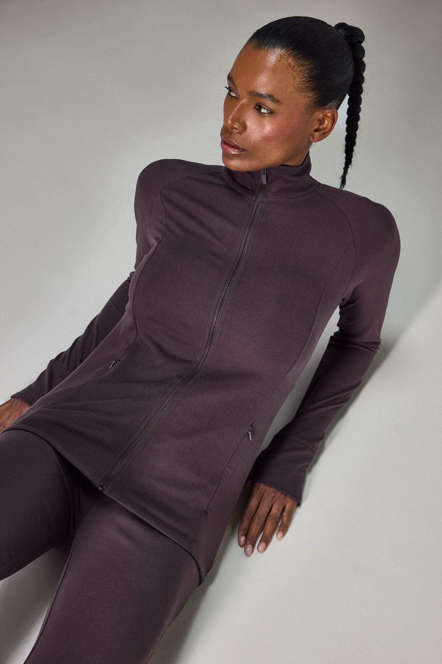 Slim Fit Stand Collar Fleece Lining Cardigan