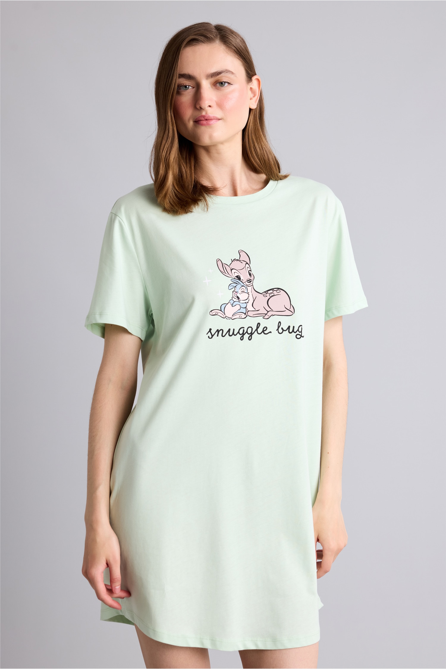 DeFacto %100 Pamuk Disney Lisanslı Regular Fit Kısa Kollu Gecelik görsel 3