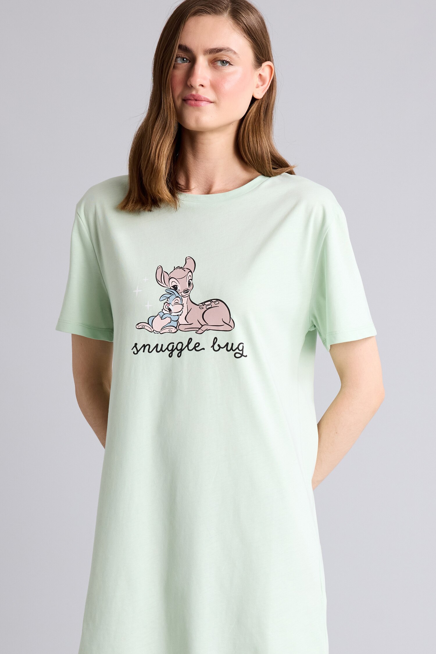 DeFacto %100 Pamuk Disney Lisanslı Regular Fit Kısa Kollu Gecelik görsel 4