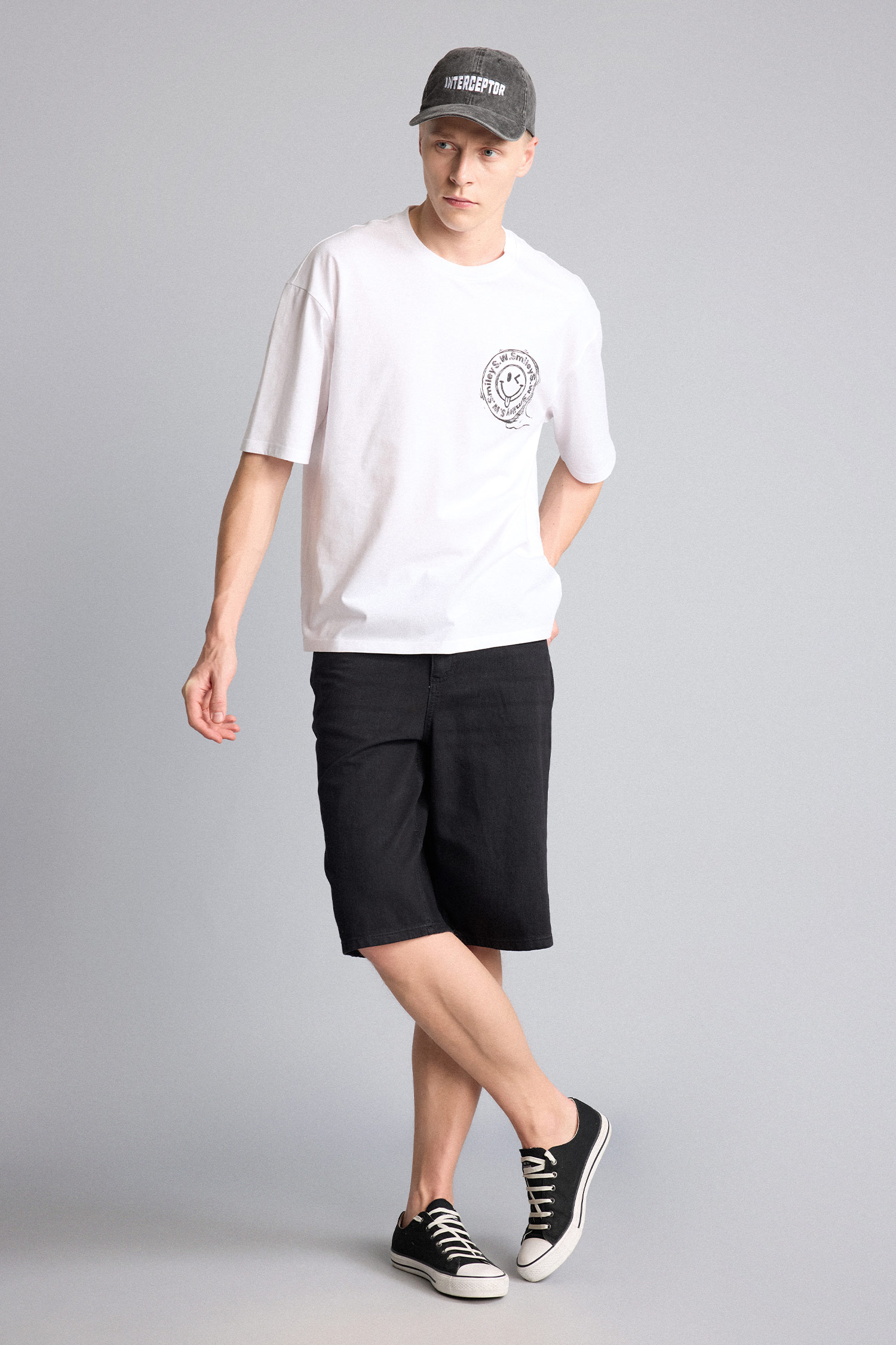 DeFacto %100 Pamuk Baggy Fit Bermuda Şort