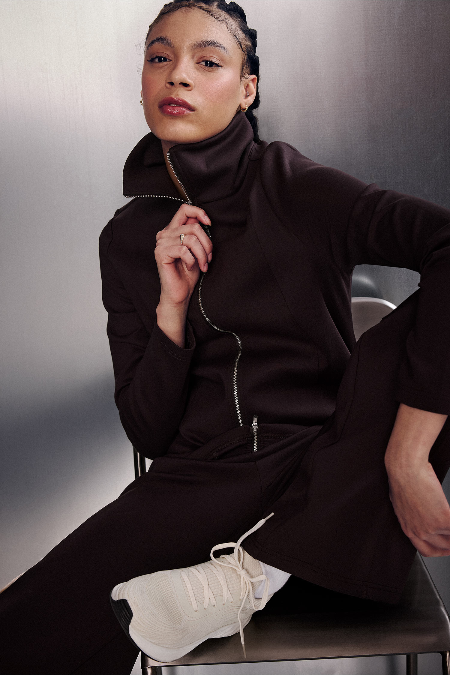 DeFacto Standart Fıt Skuba Dalgıç Kumaş Fermuarlı Sweatshirt