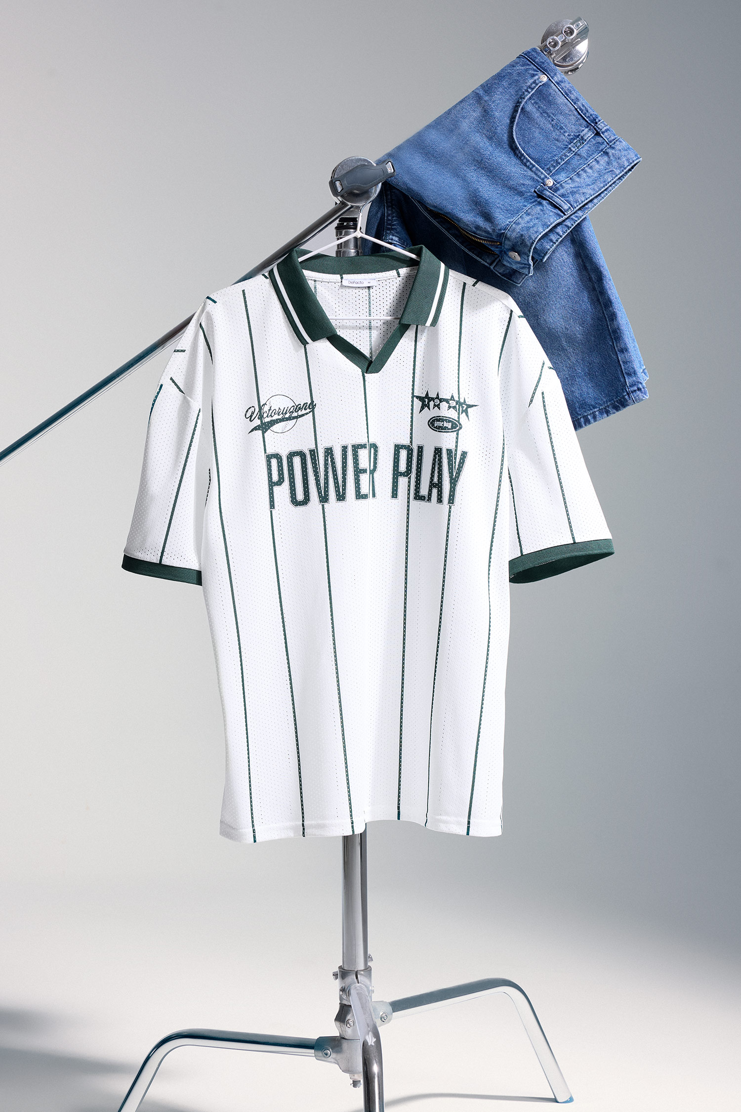 DeFacto Loose Fit Baskılı Polo Tişört görsel 4