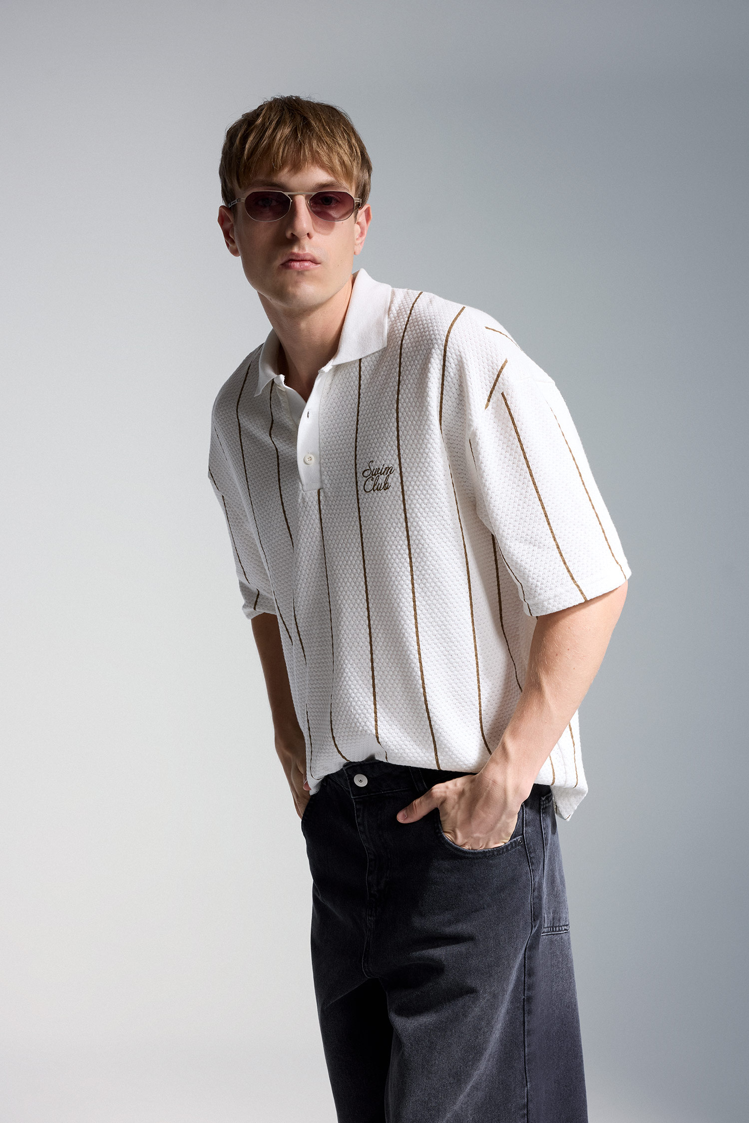 DeFacto Pamuklu Loose Fit Baskılı Polo Tişört