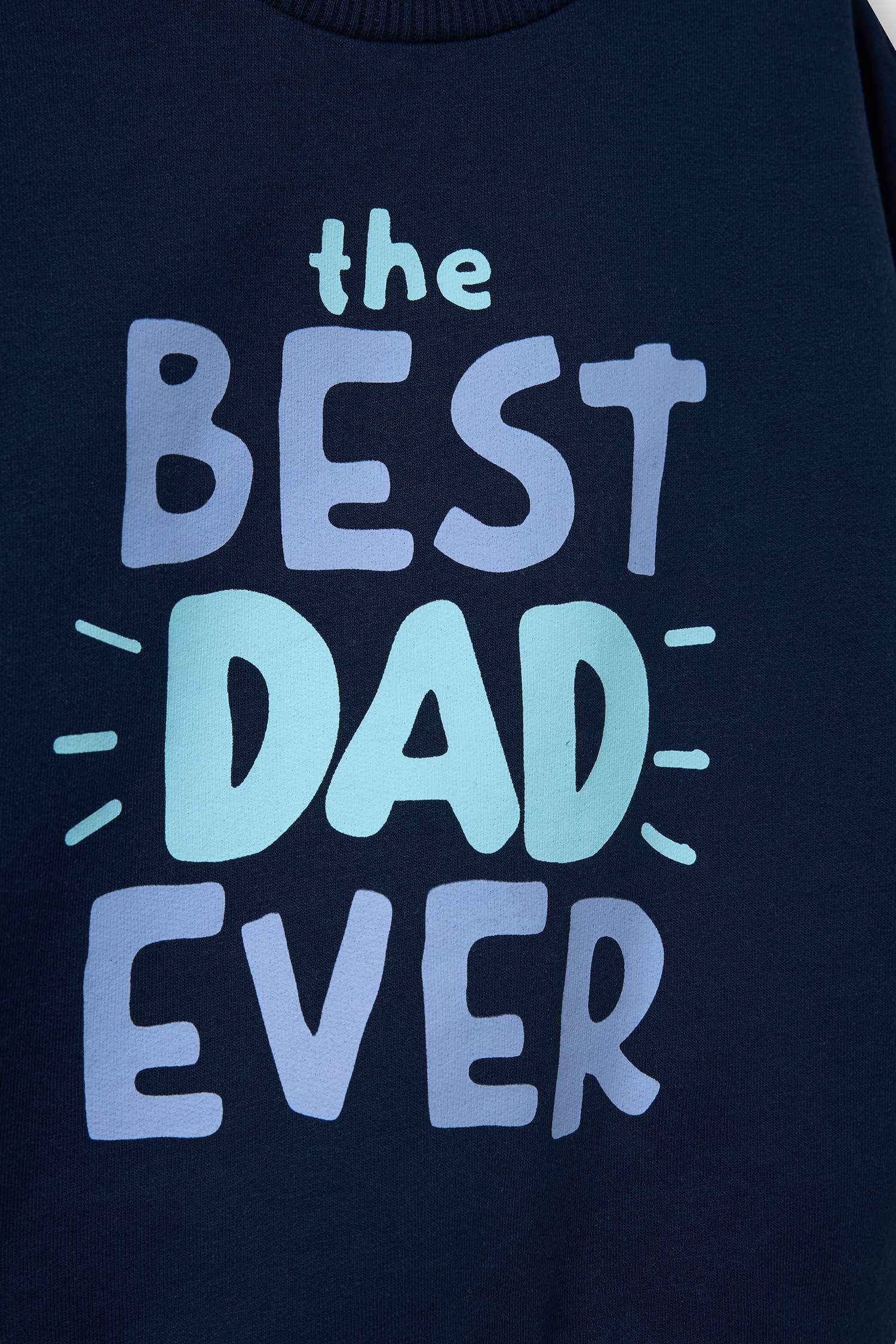 Erkek Bebek Bisiklet Yaka Baskılı İçi Yumuşak Tüylü 2'li Sweatshirt