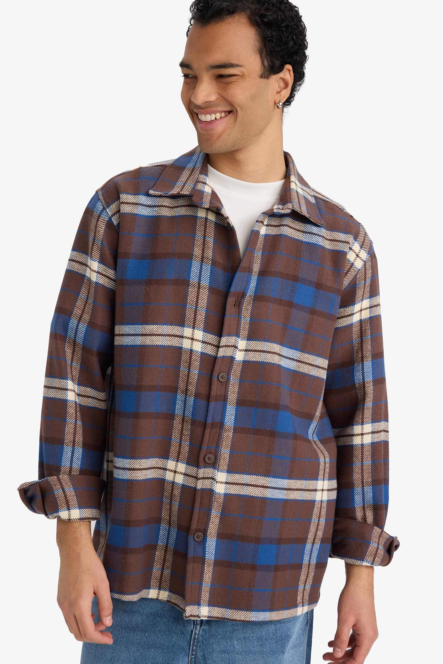Regular Fit Flannel Long Sleeve Shirt