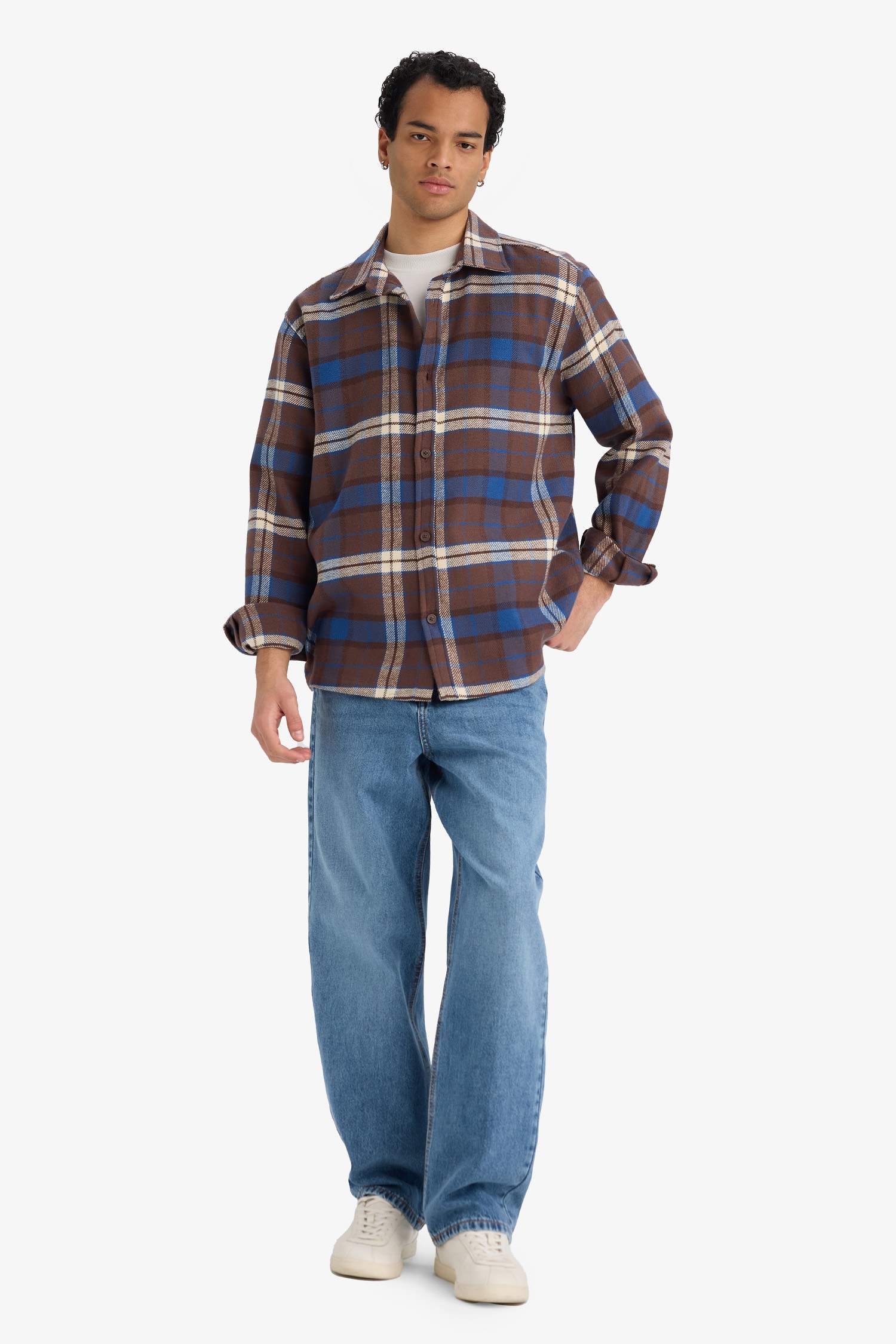 Regular Fit Flannel Long Sleeve Shirt