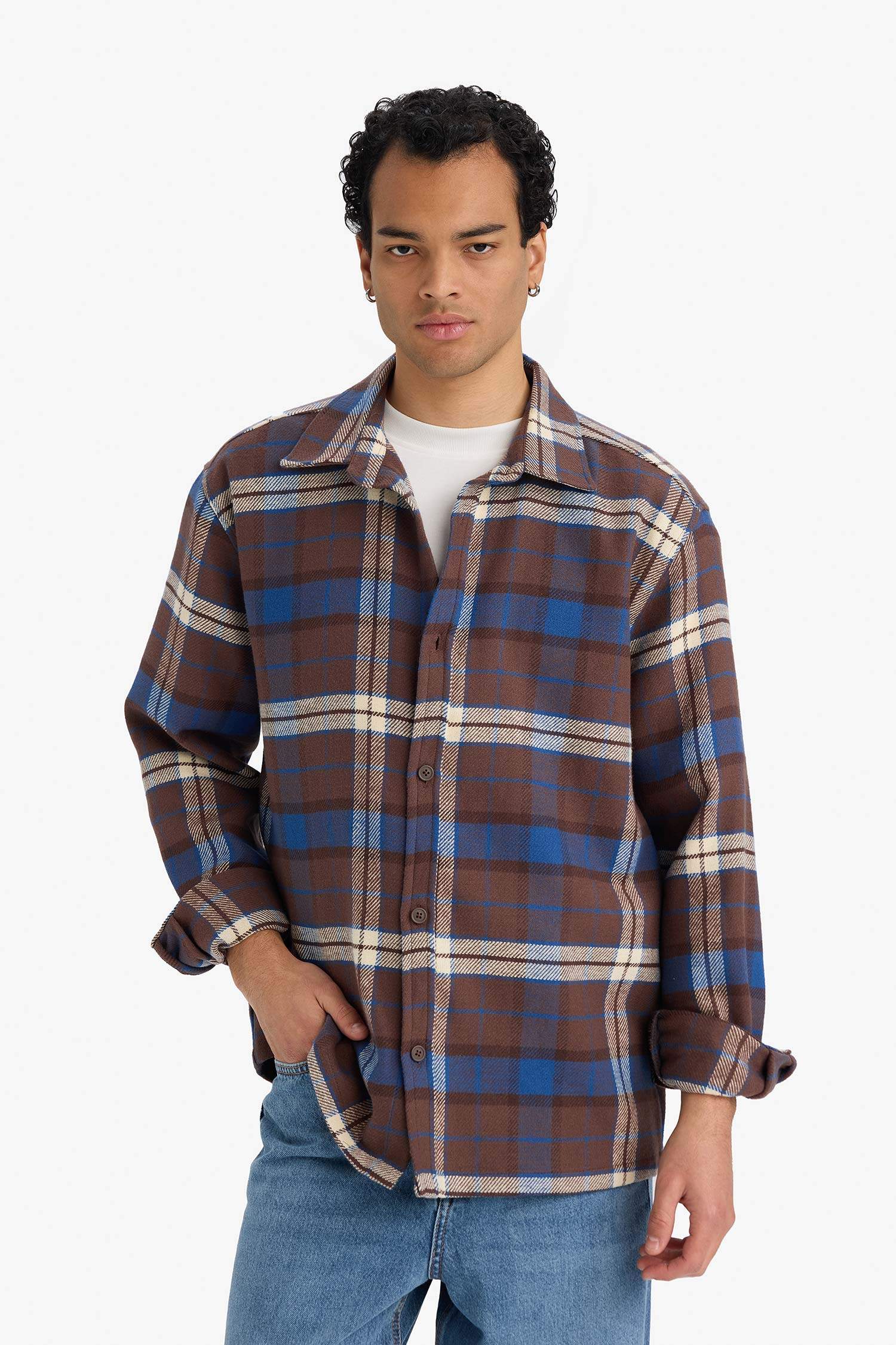 Regular Fit Flannel Long Sleeve Shirt