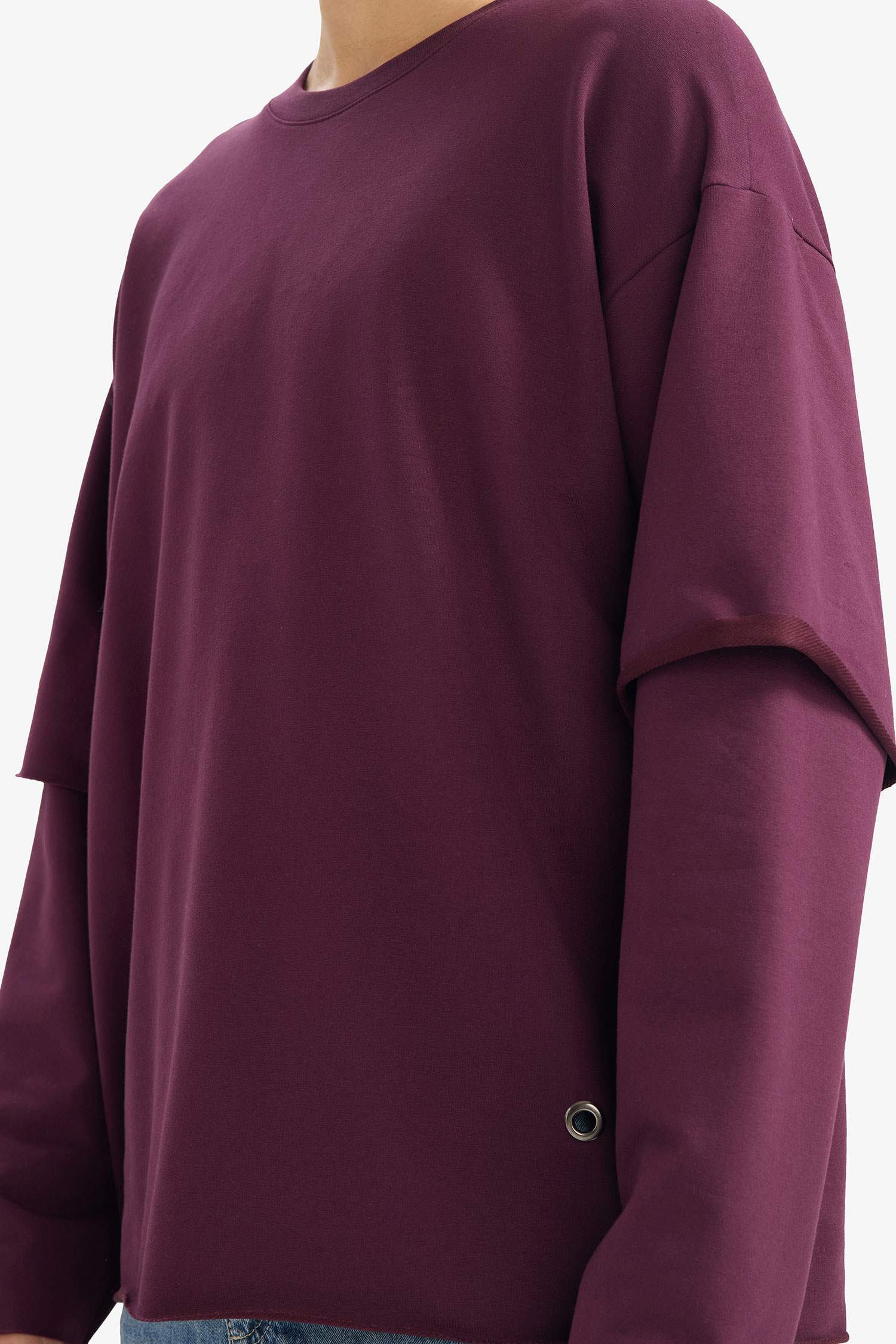 Boxy Fit Bisiklet Yaka Sırt Baskılı Sweatshirt