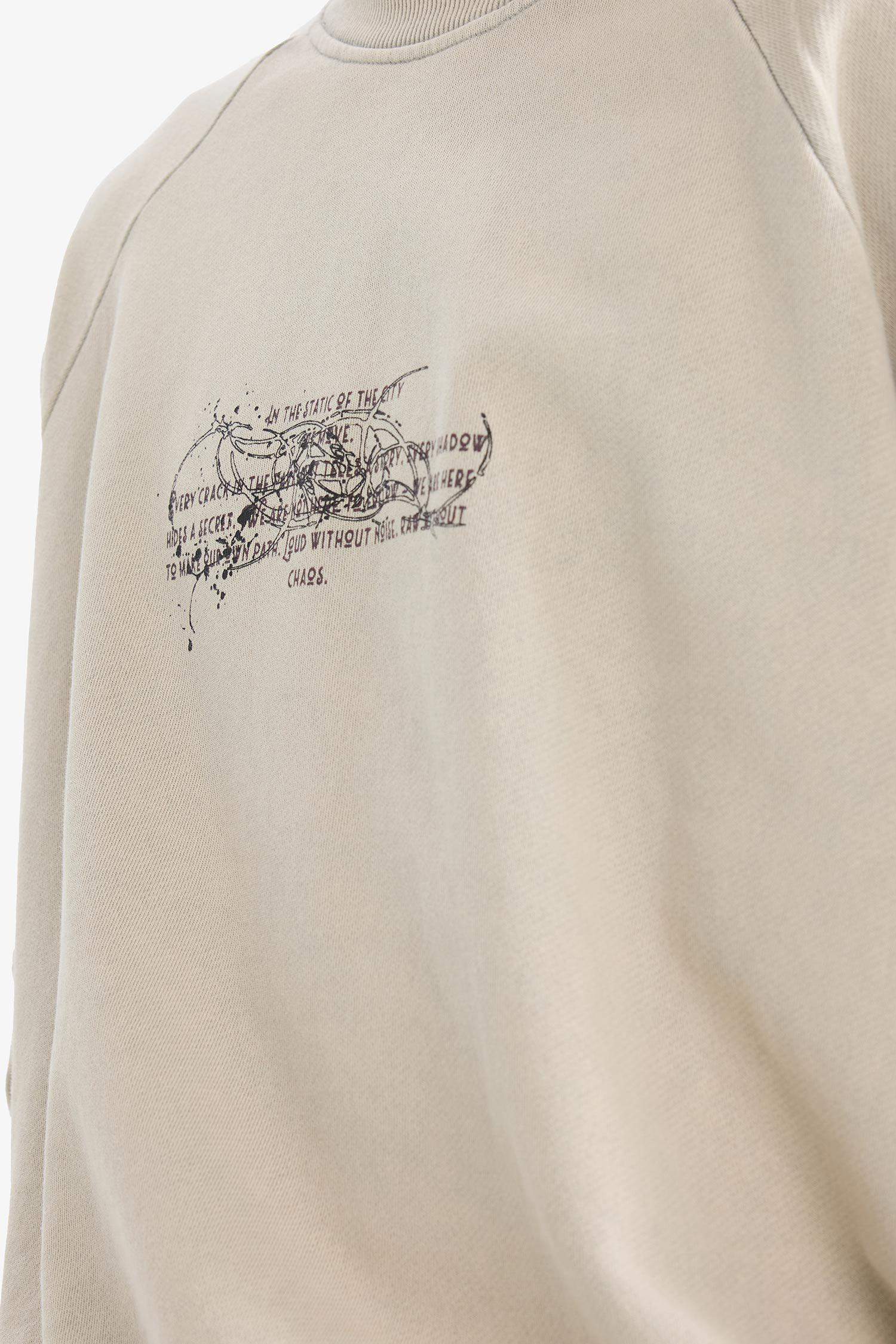 Boxy Fit Bisiklet Yaka Baskılı Sweatshirt