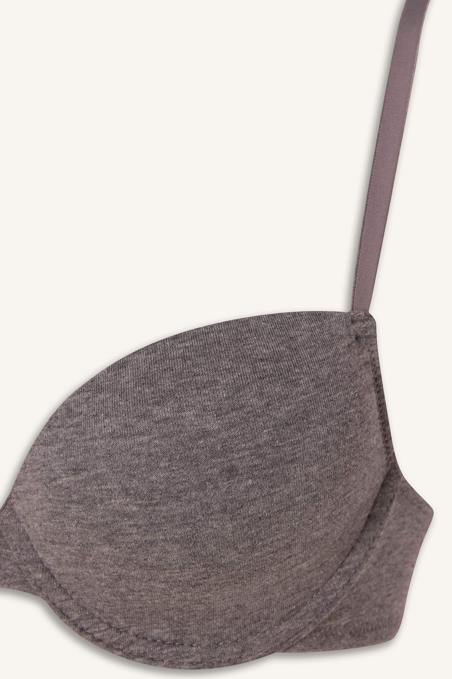 Pamuklu Kaplı Pedli Balenli 2'li Tişört Bra