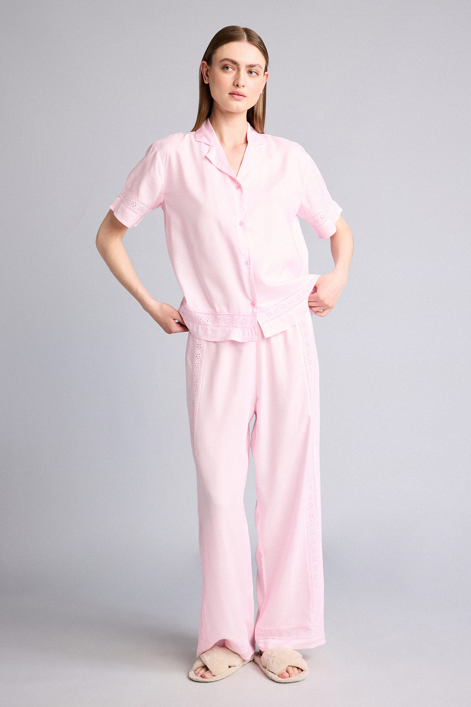 DeFacto Regular Fıt Uzun Boy Dokuma Pijama Alt