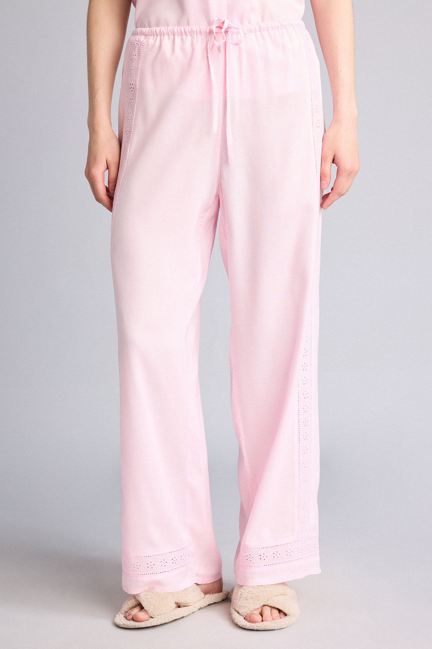 DeFacto Regular Fıt Uzun Boy Dokuma Pijama Alt görsel 3