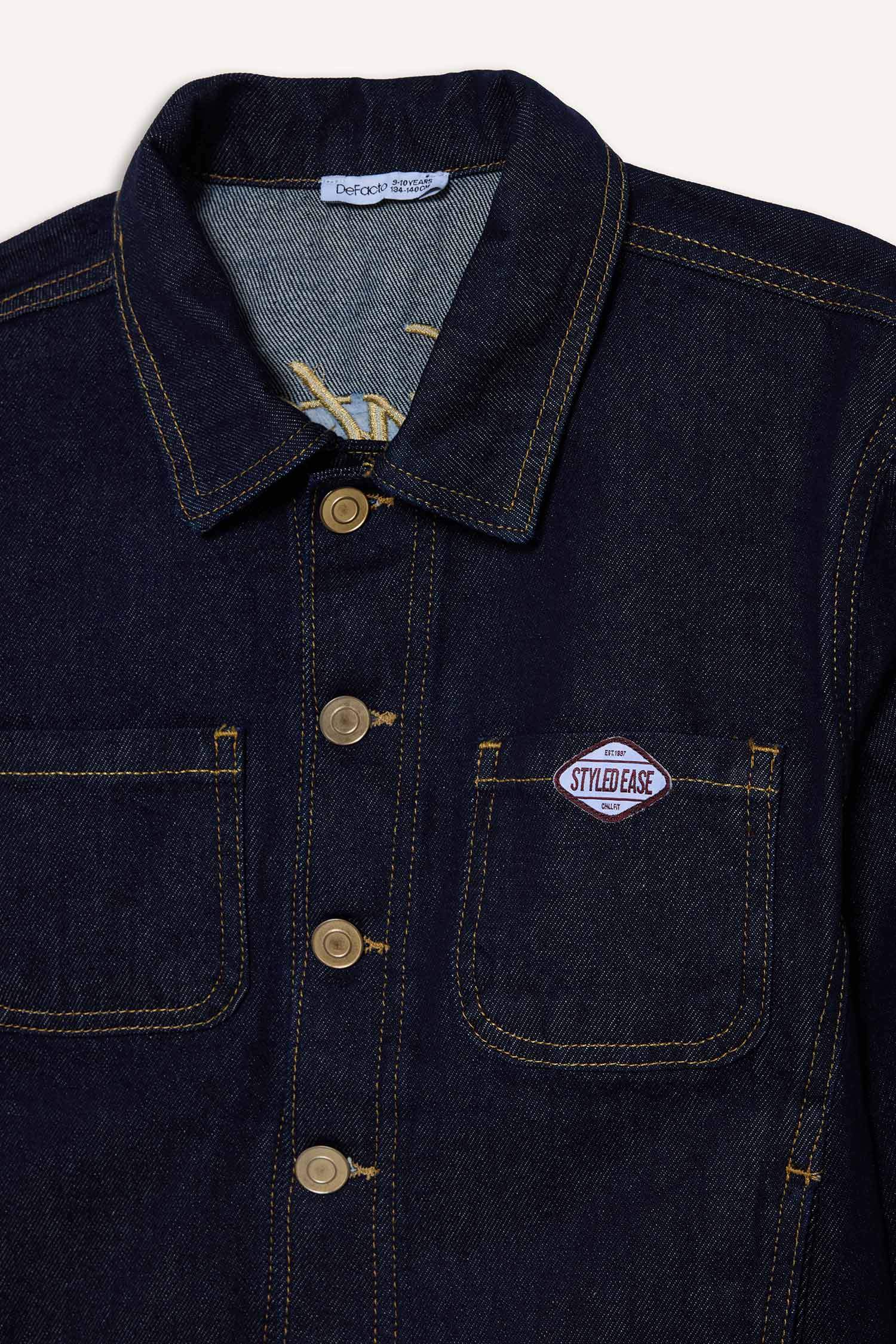 Erkek Çocuk Düğmeli Denim Ceket