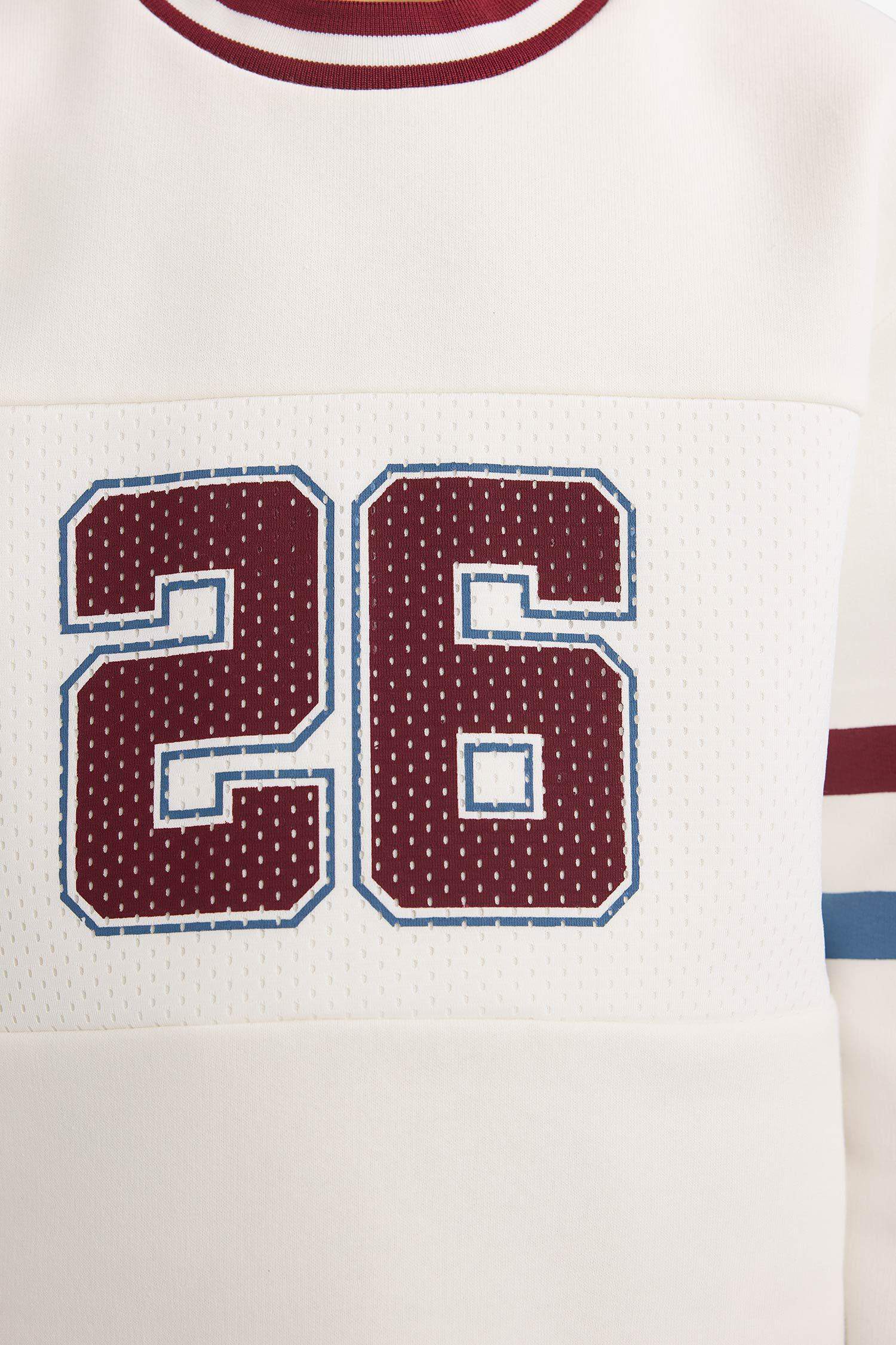 Erkek Çocuk Bisiklet Yaka Baskılı İçi Yumuşak Tüylü Sweatshirt