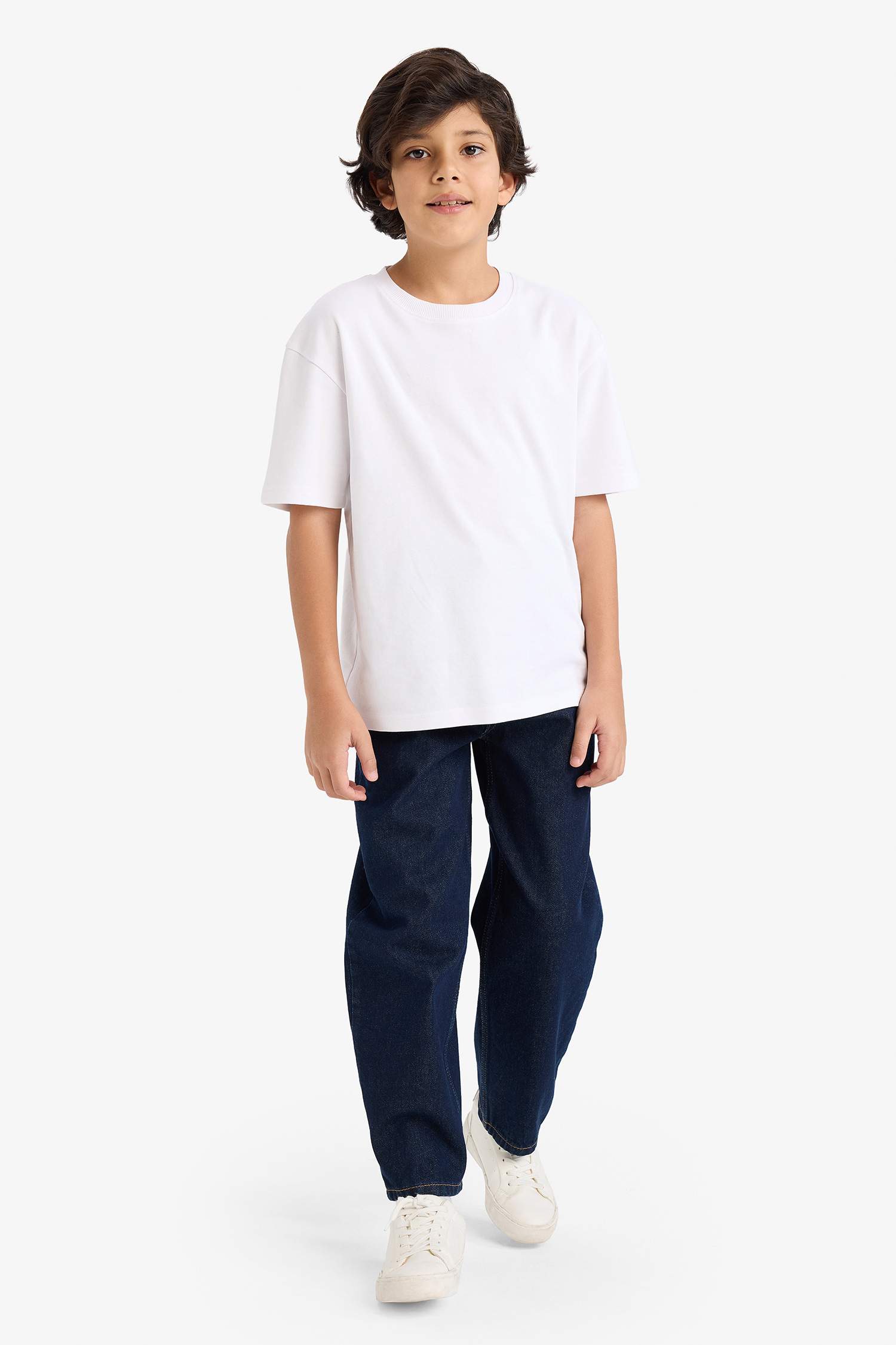 Erkek Çocuk Barrel Fit Düz Paça Jean Pantolon